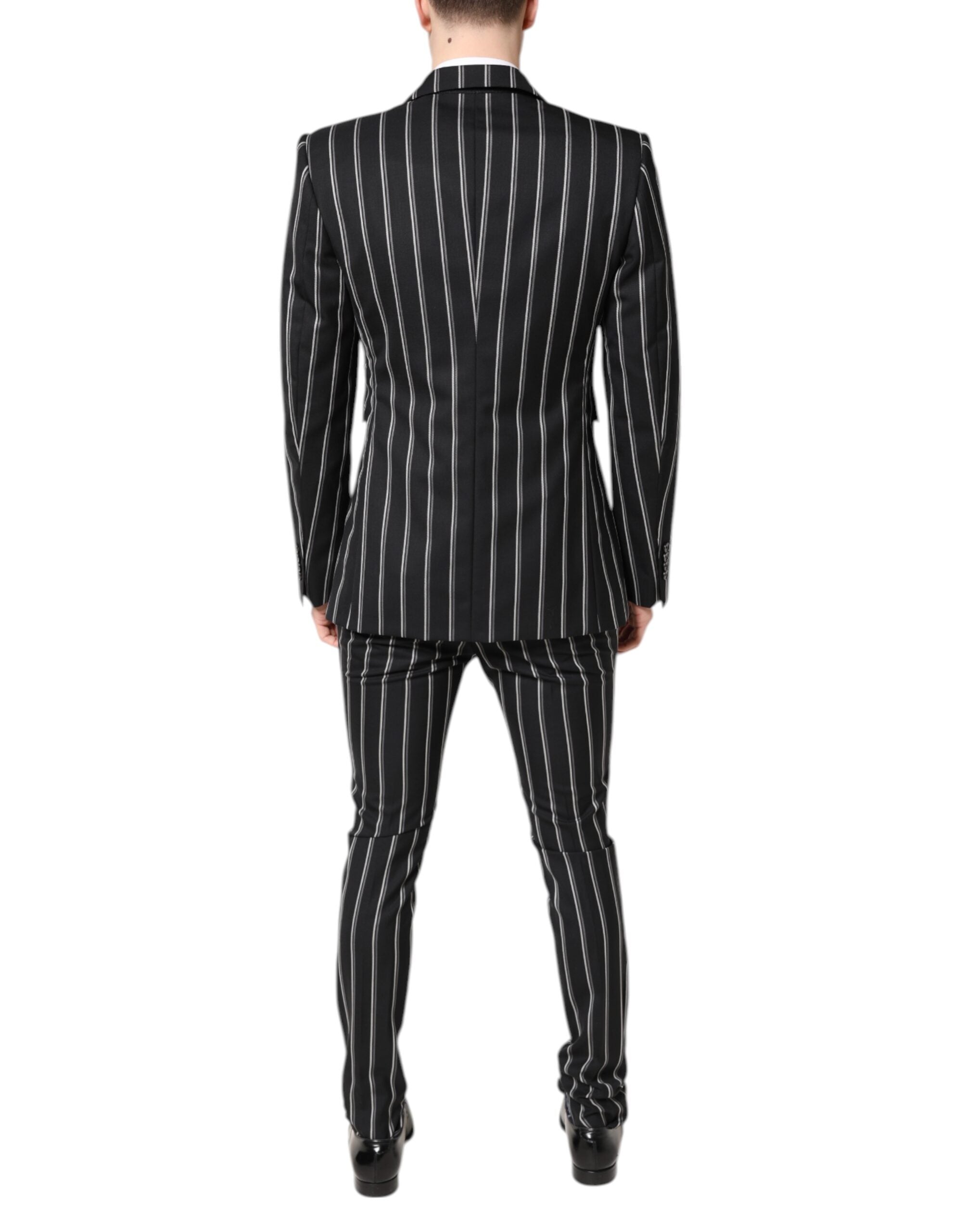 Dolce & Gabbana Black Striped SICILIA Formal 2 Piece Suit-4