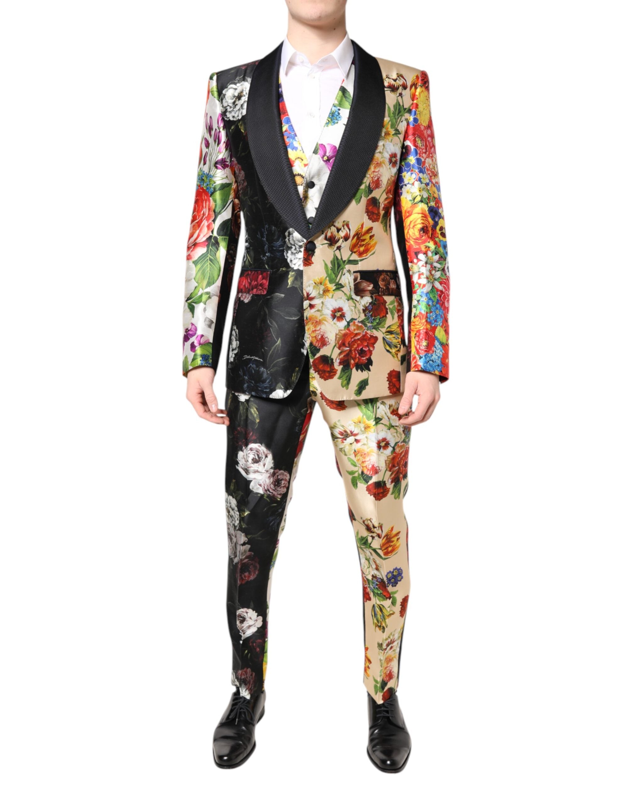Dolce & Gabbana Multicolor Floral SICILIA Silk 3-Piece Suit-2