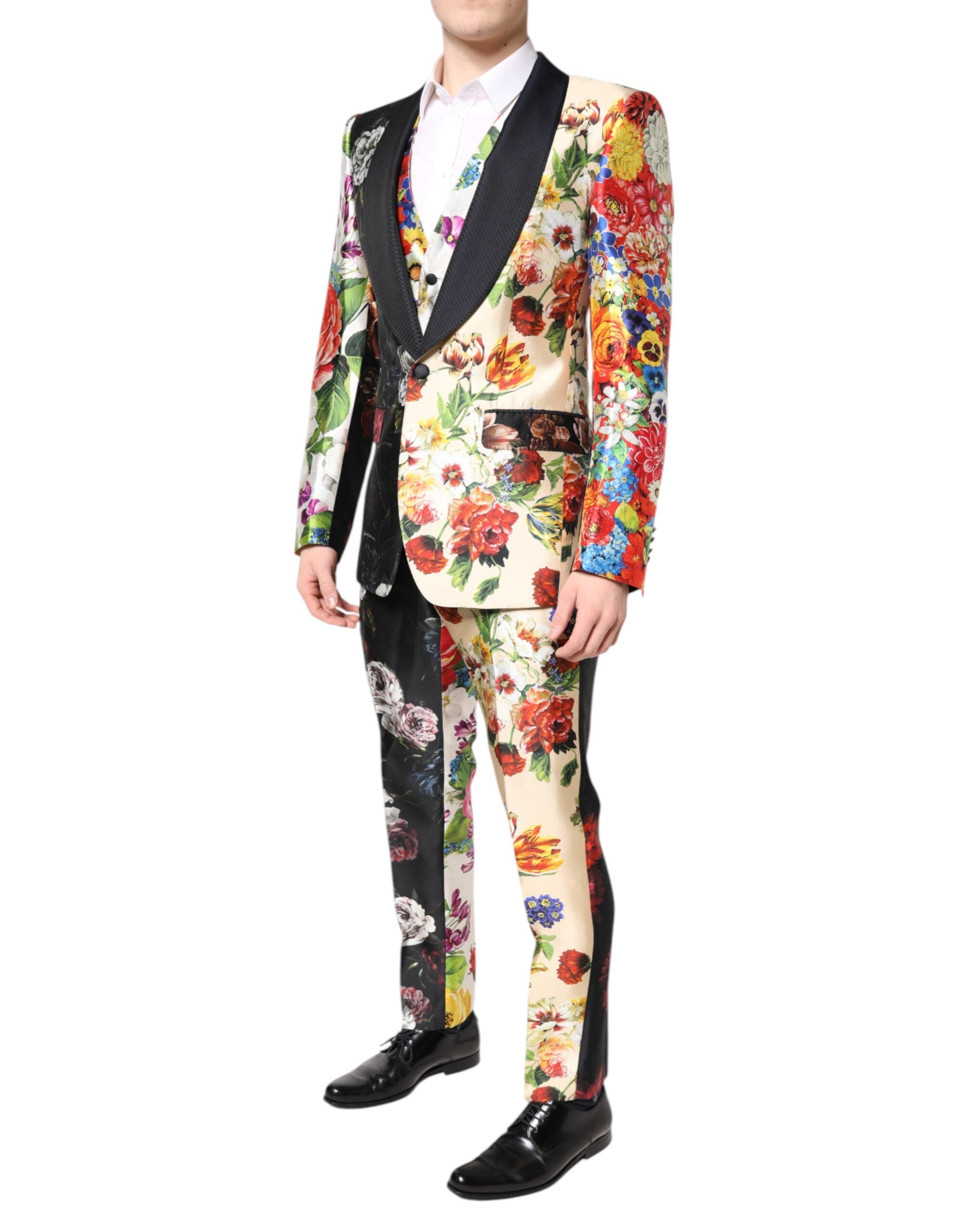 Dolce & Gabbana Multicolor Floral SICILIA Silk 3-Piece Suit-3