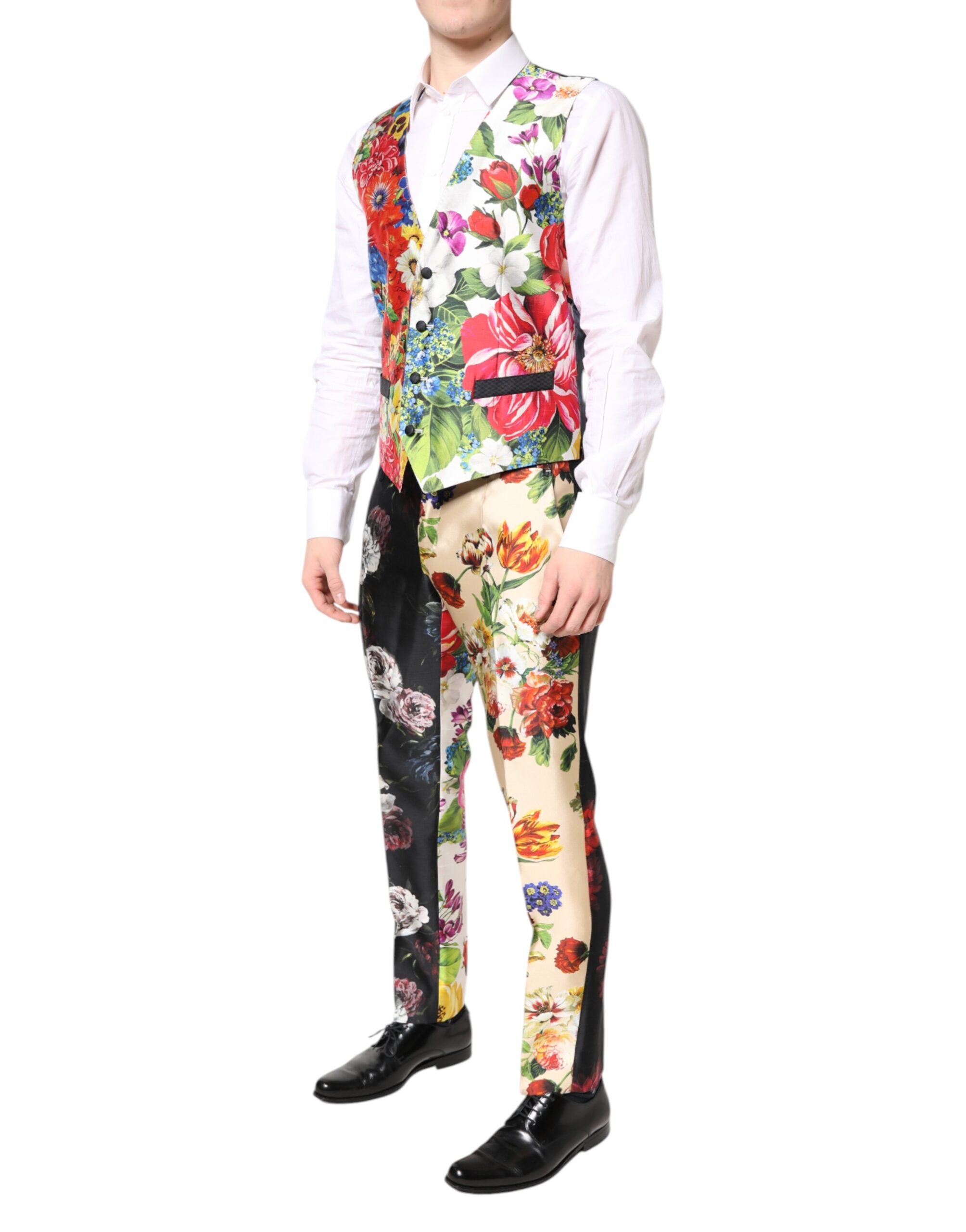 Dolce & Gabbana Multicolor Floral SICILIA Silk 3-Piece Suit-6