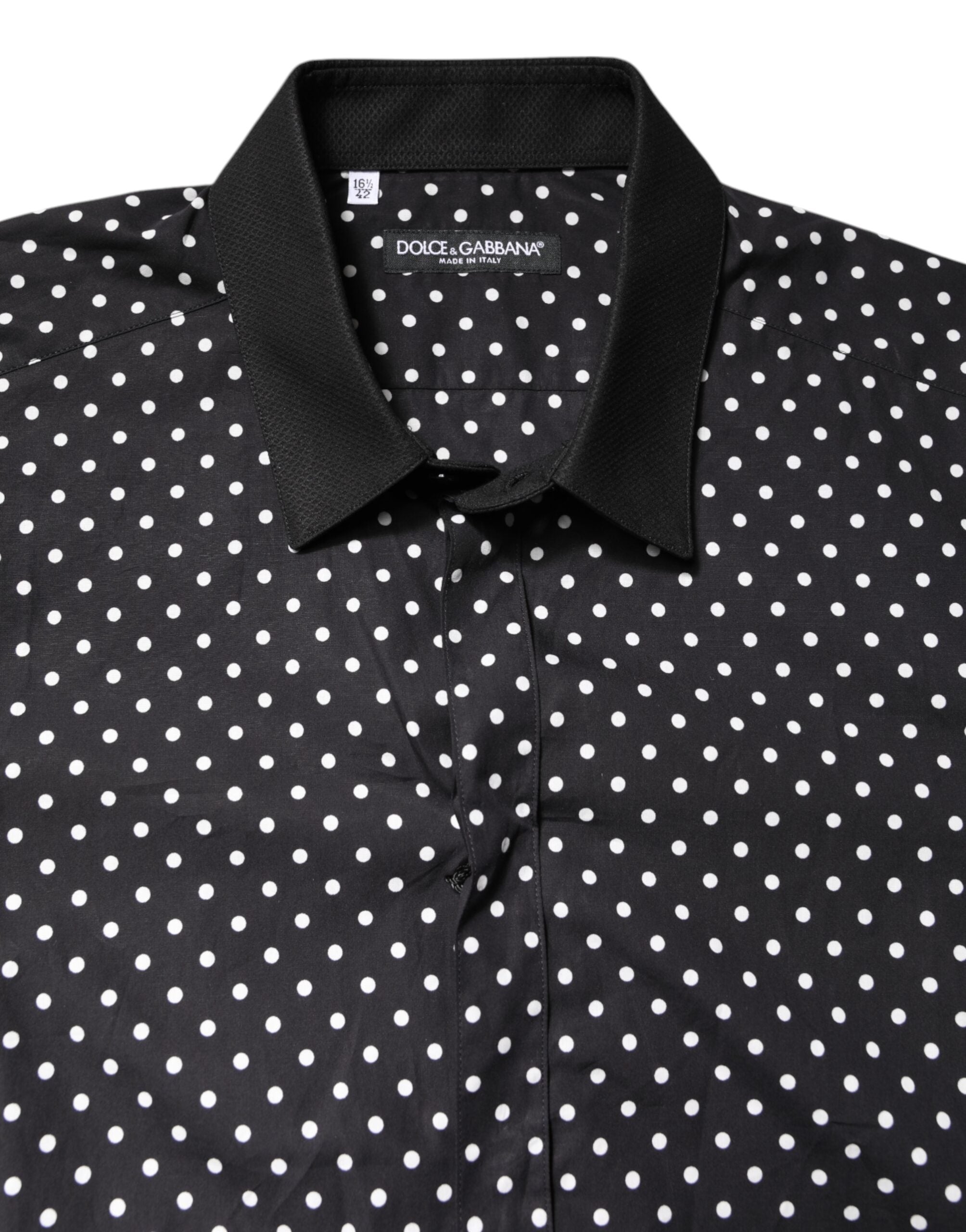 Dolce & Gabbana Black polka dot cotton shirt for formal occasions-5