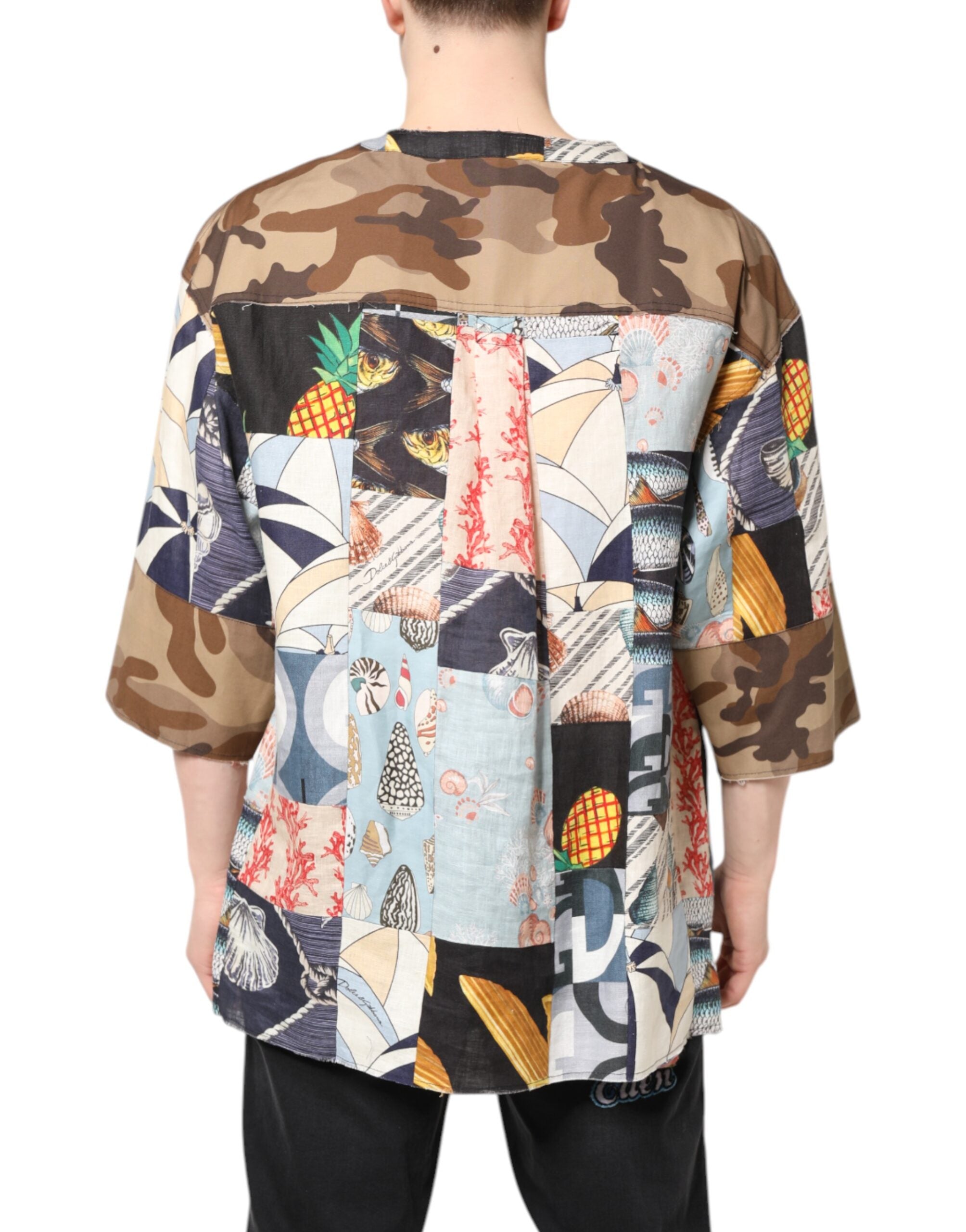 Dolce & Gabbana Multicolor Patchwork Short-Sleeved Shirt-4