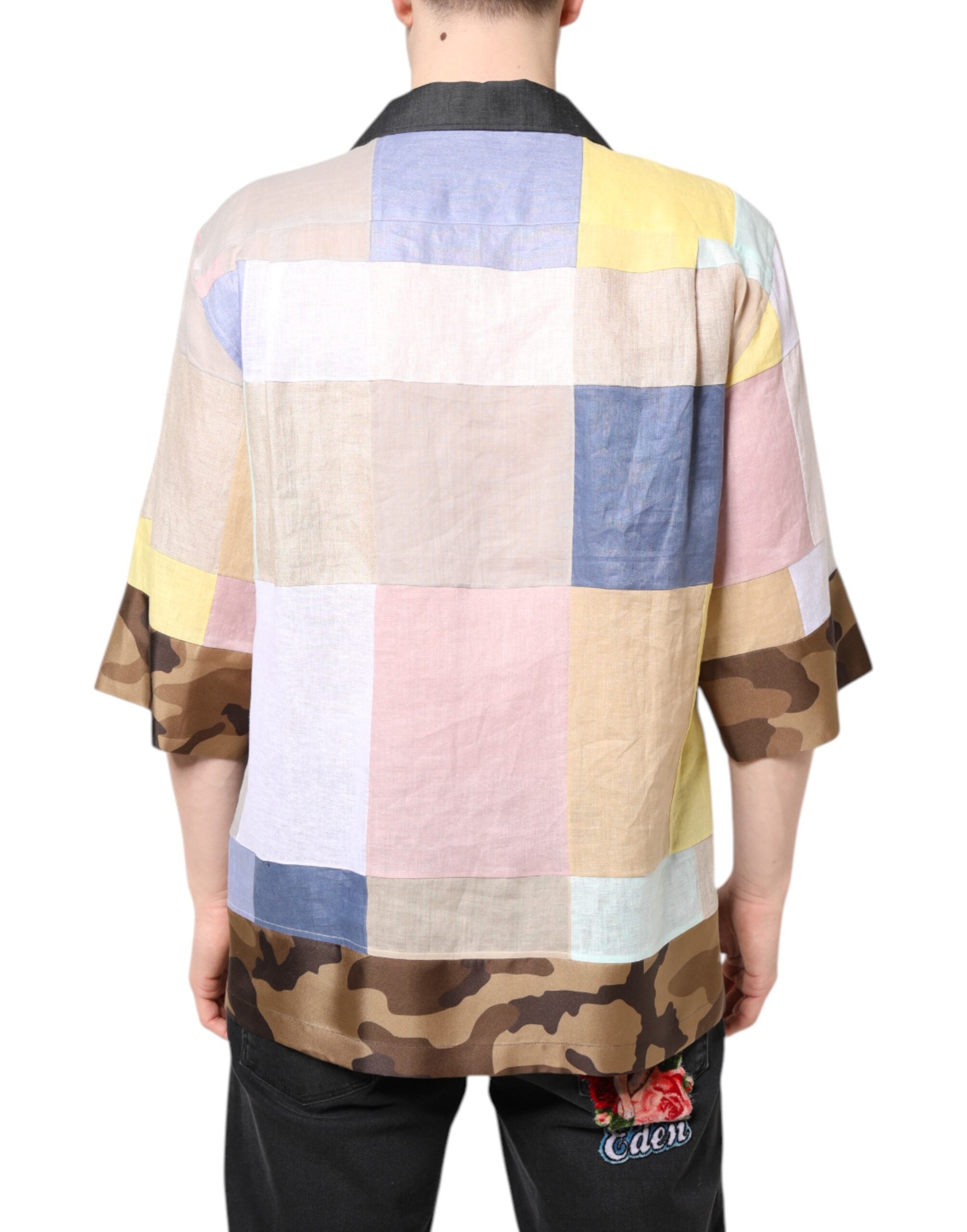 Dolce & Gabbana Multicolor Patchwork Short-Sleeved Shirt-4