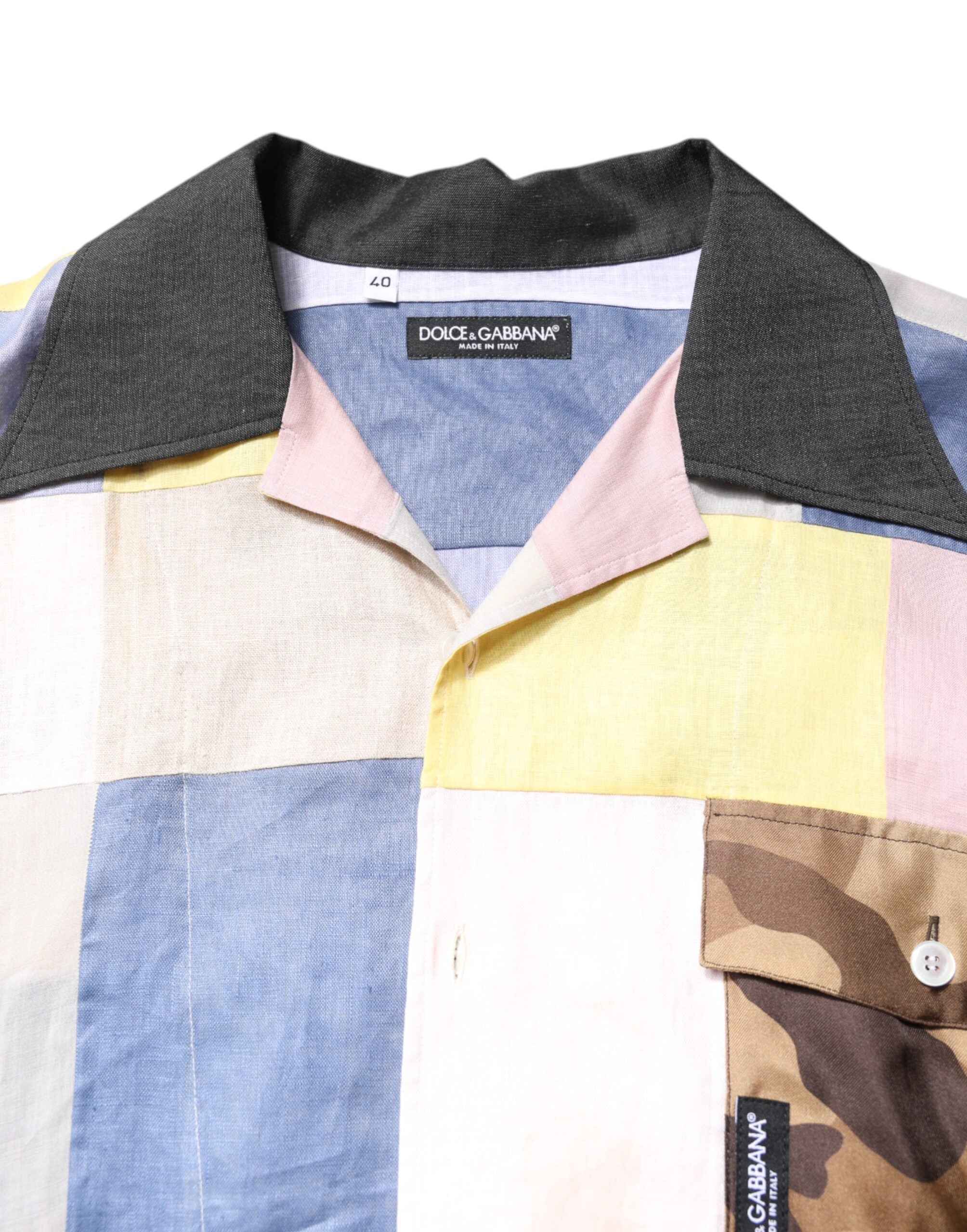 Dolce & Gabbana Multicolor Patchwork Short-Sleeved Shirt-5
