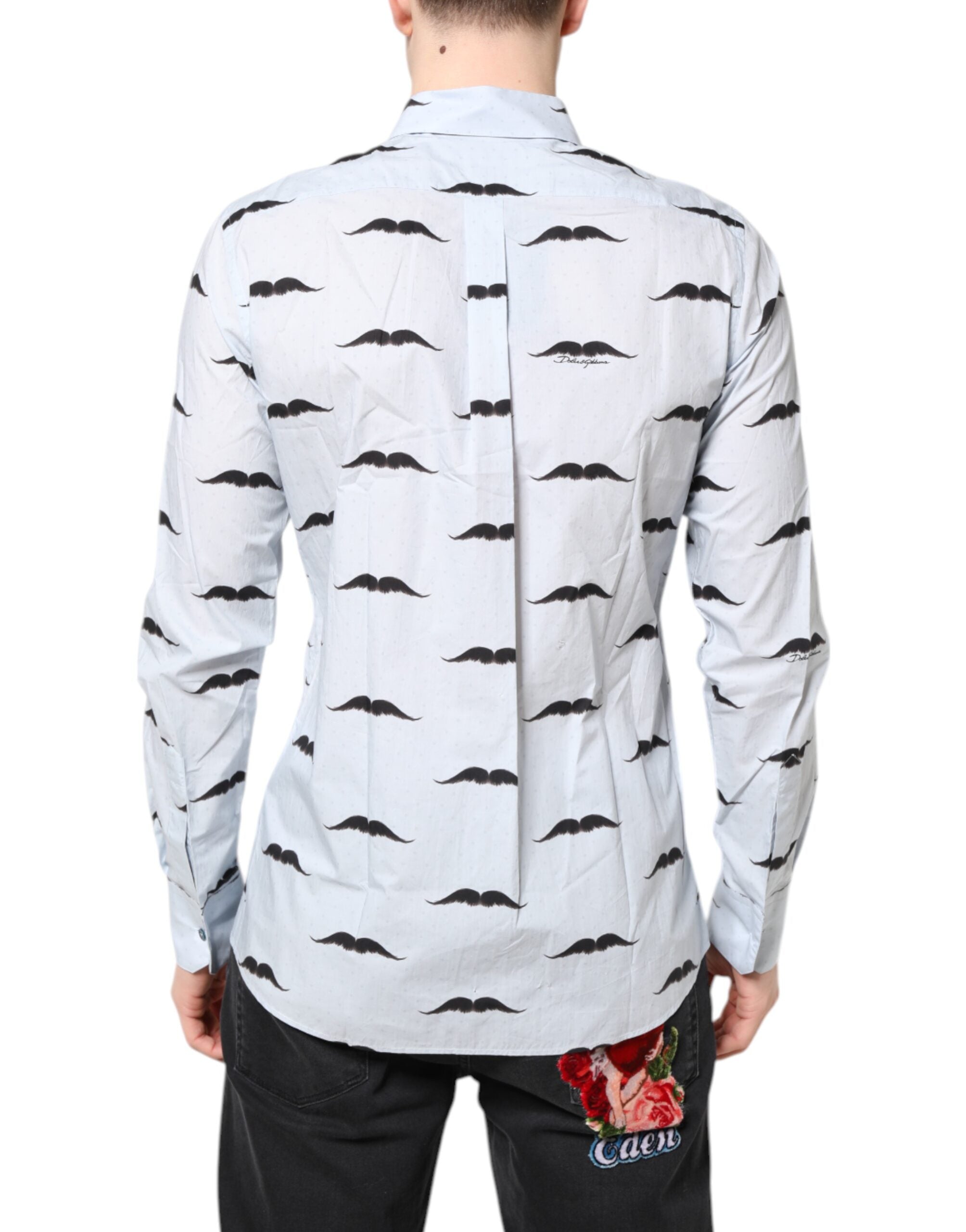 Dolce & Gabbana Light Blue Cotton Shirt MARTINI Formal Dress Shirt-4