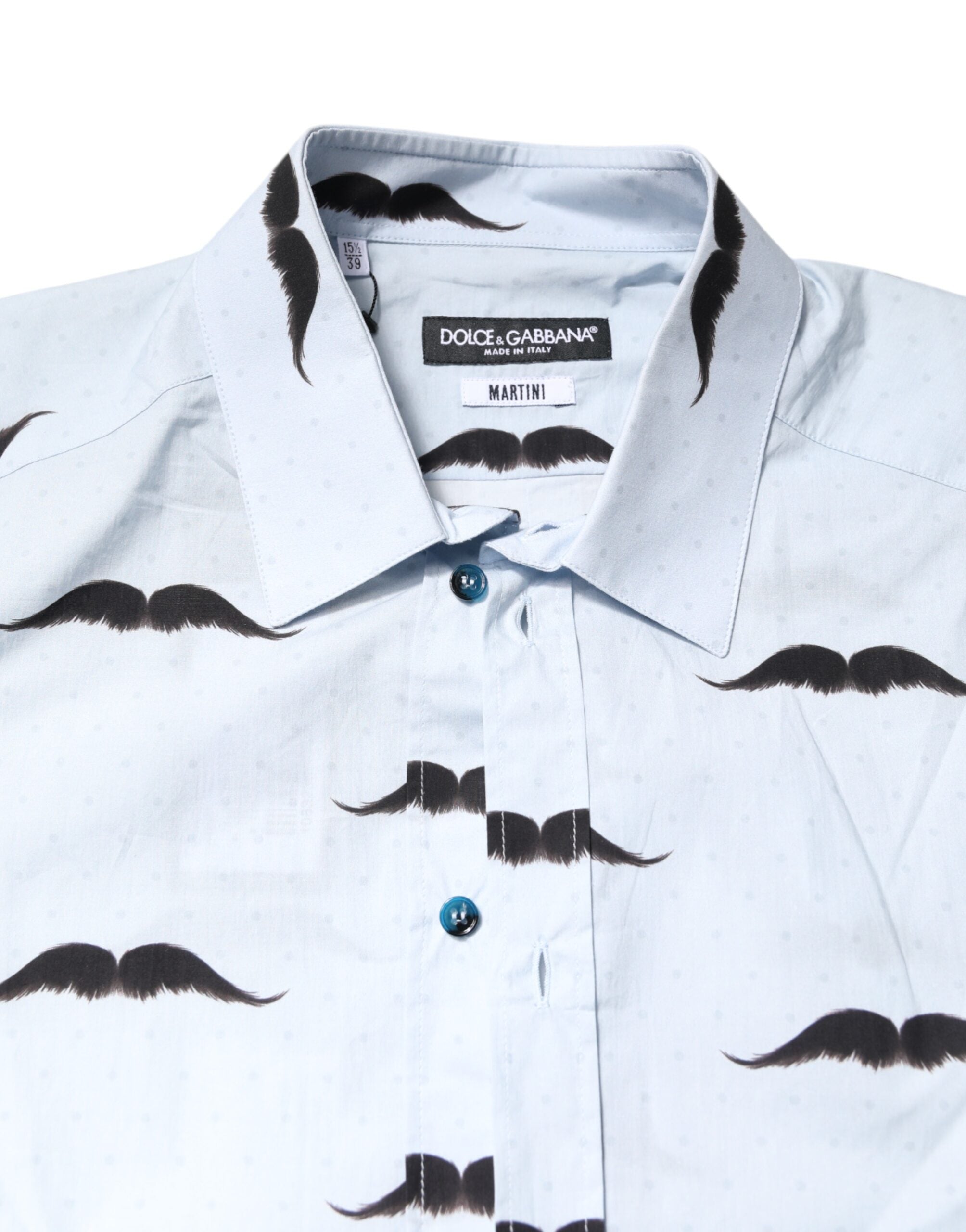 Dolce & Gabbana Light Blue Cotton Shirt MARTINI Formal Dress Shirt-5