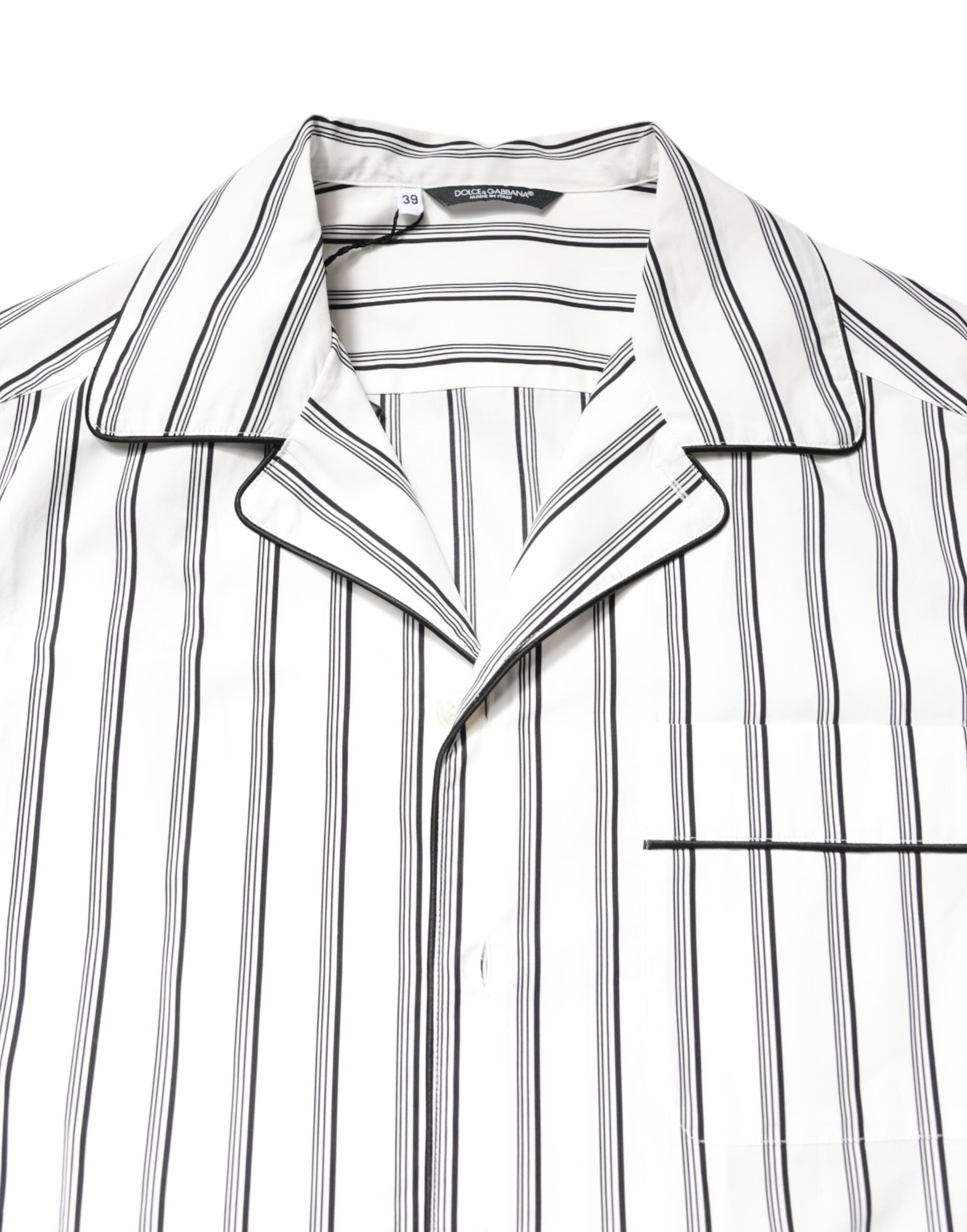 Dolce & Gabbana White Striped Lounge Pyjama Shirt-5