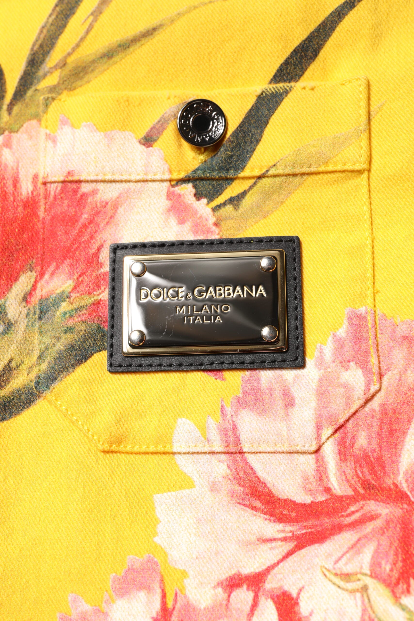 Dolce & Gabbana Yellow Floral Men's Button Down Casual Shirt-6