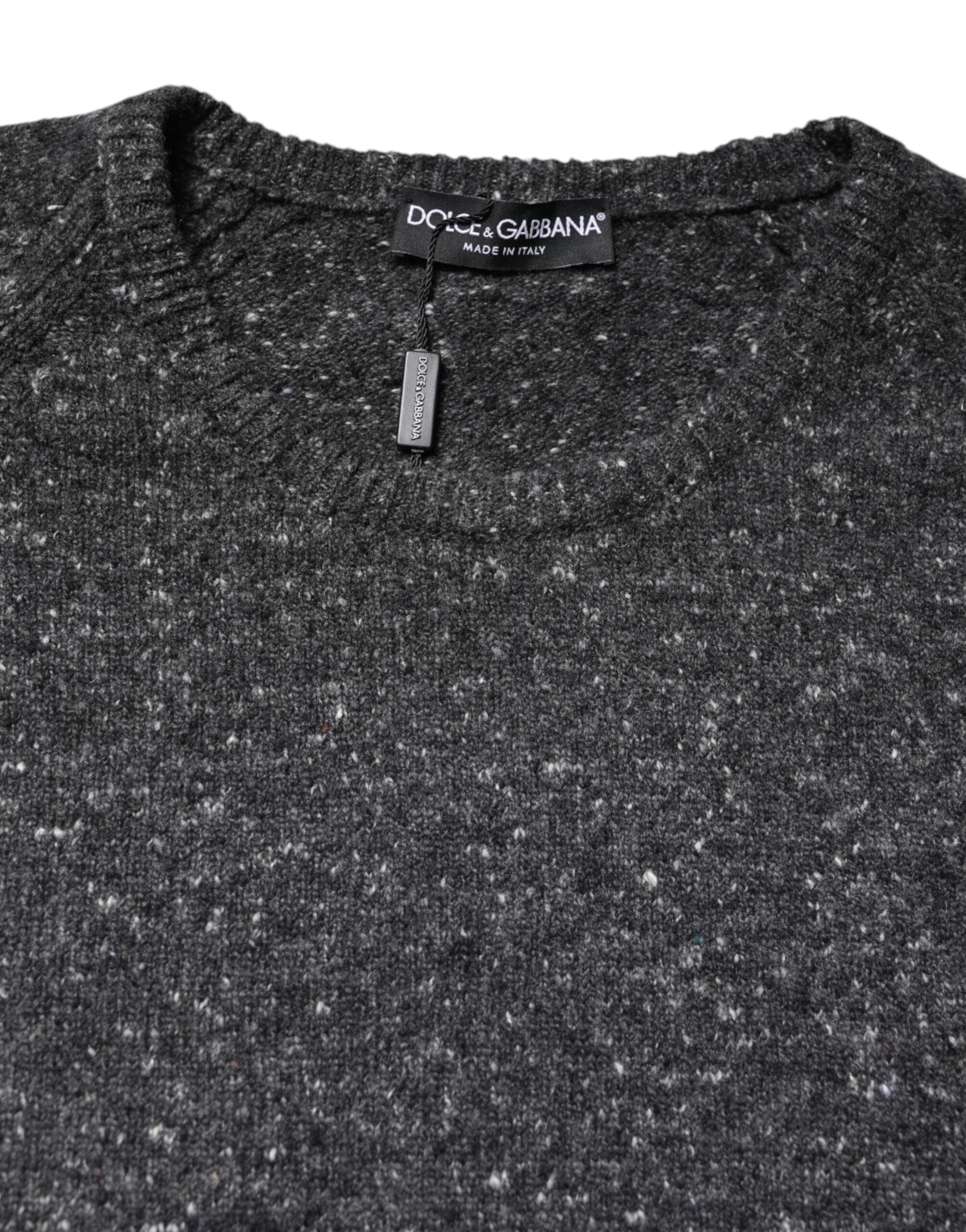 Dolce & Gabbana grey round-neck wool sweater-5