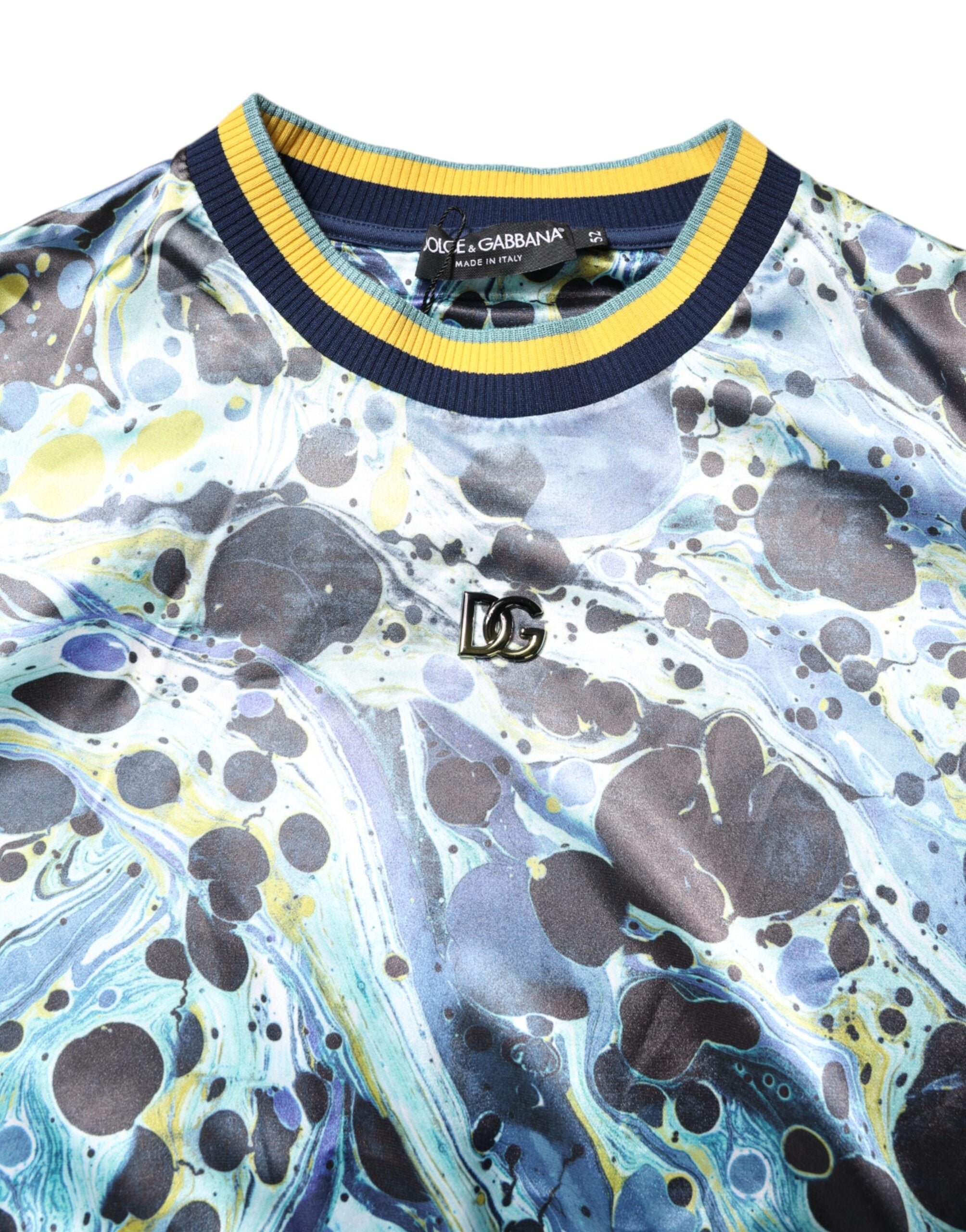 Dolce & Gabbana Multicolor Marble Print Men's Pullover Sweater-5