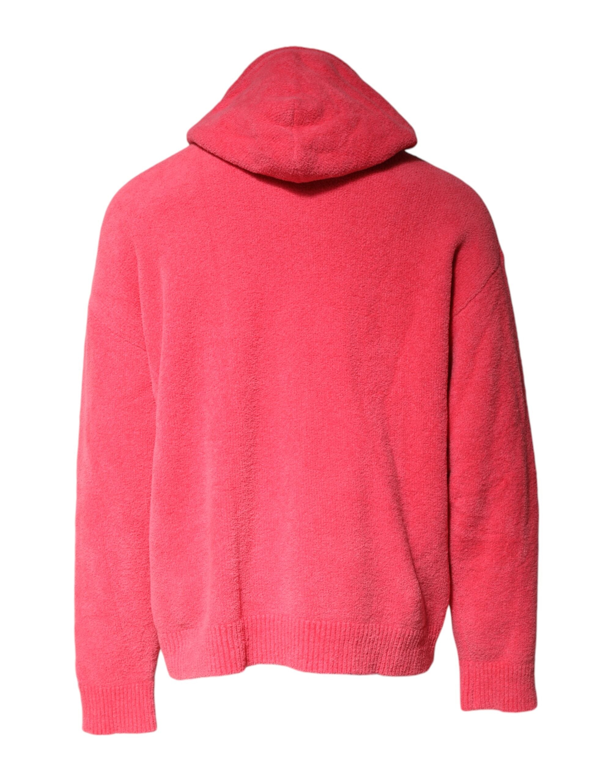 Dolce & Gabbana Roter Baumwollstrick-Pullover mit Kapuze für Männer-4