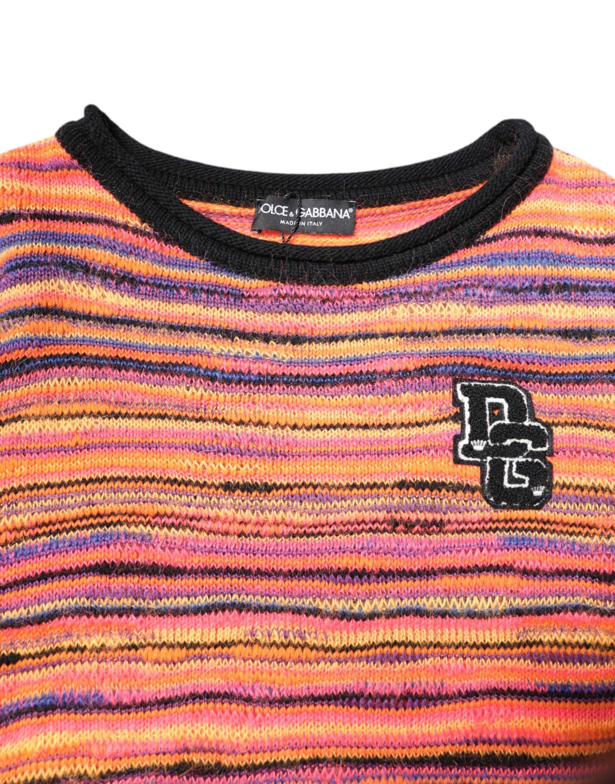 Dolce & Gabbana Multicolored DGLogo Knit Sweater in Wool-5