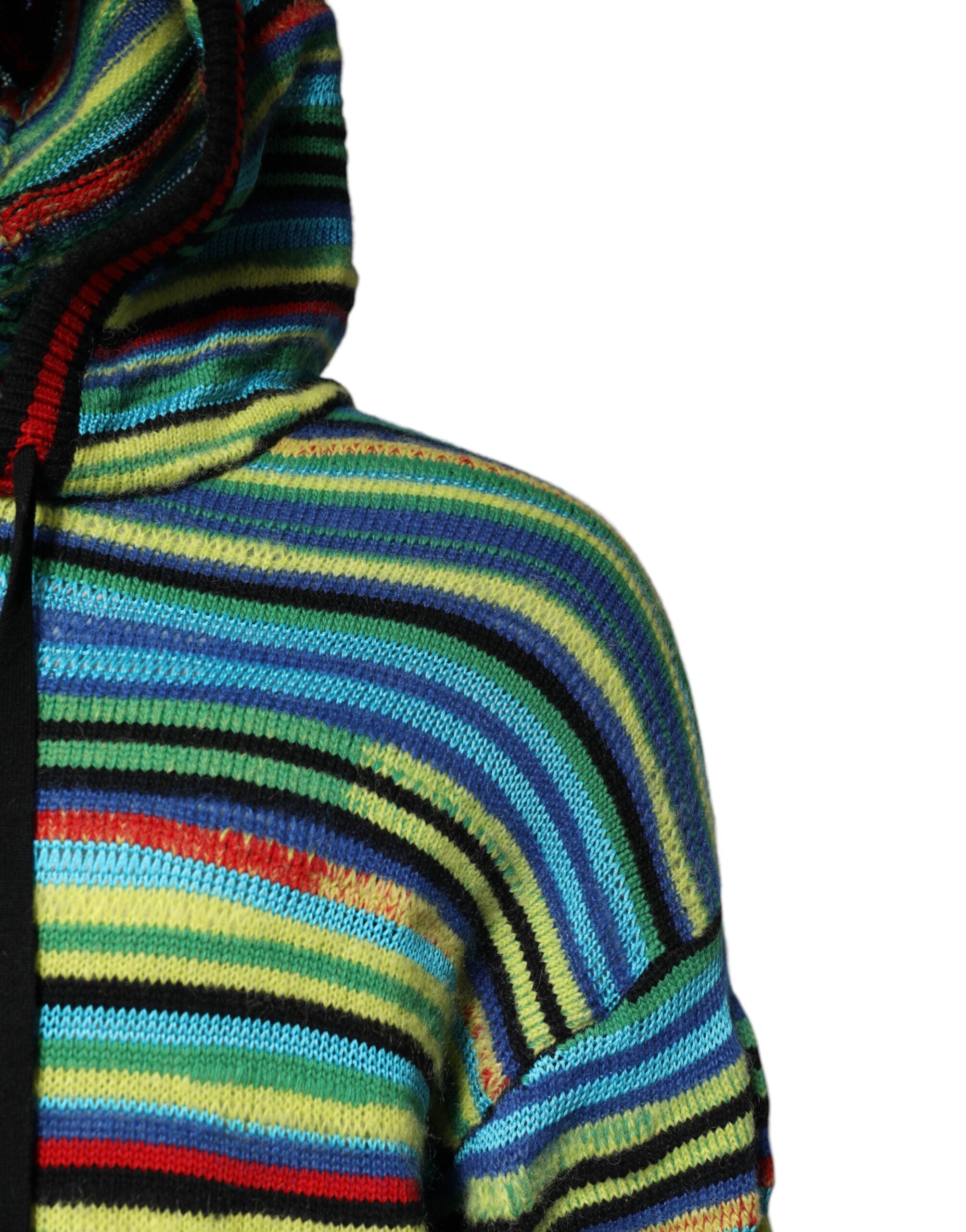 Dolce & Gabbana Multicolor Pullover mit Kapuze aus Baumwolle-3
