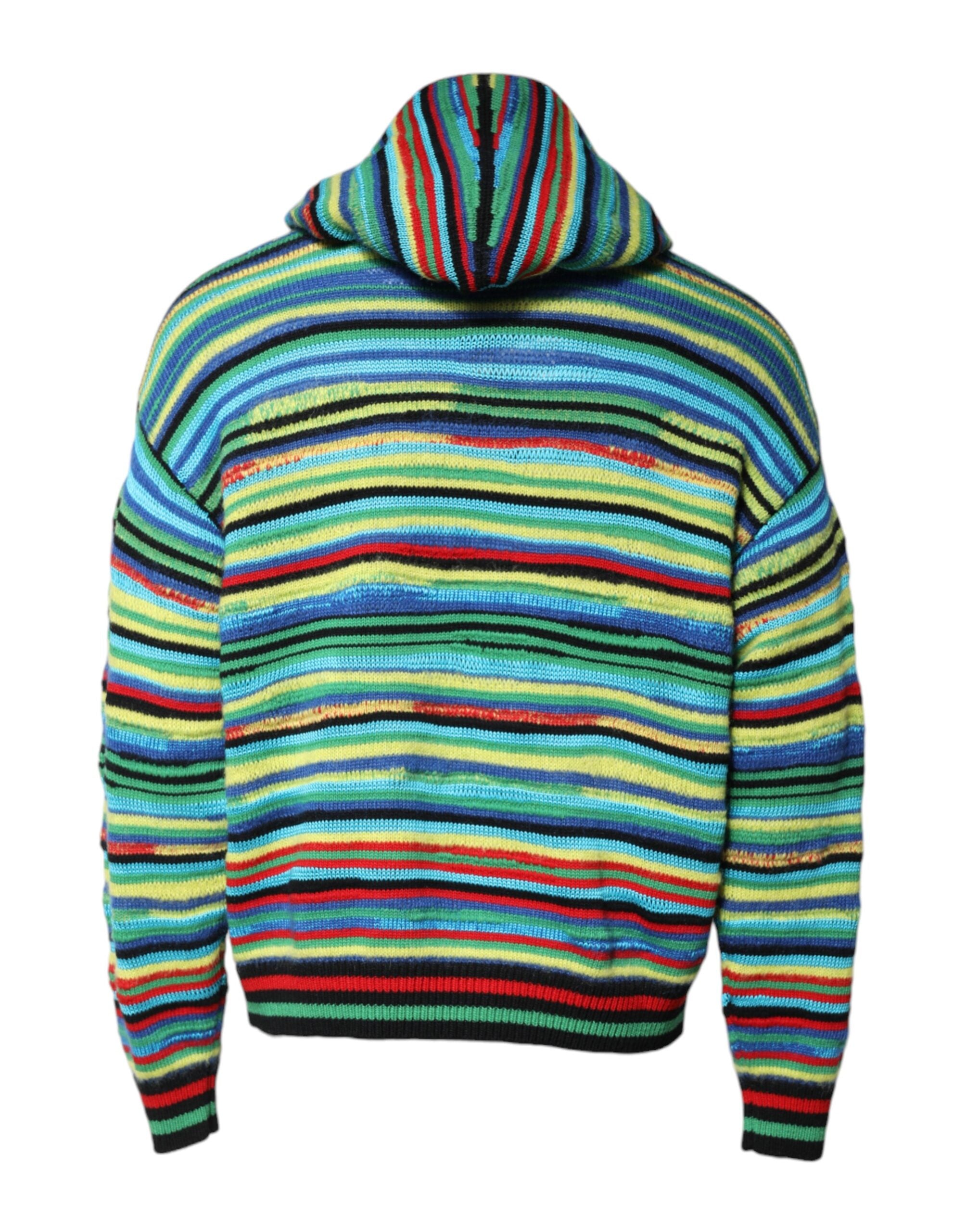 Dolce & Gabbana Multicolor Pullover mit Kapuze aus Baumwolle-4