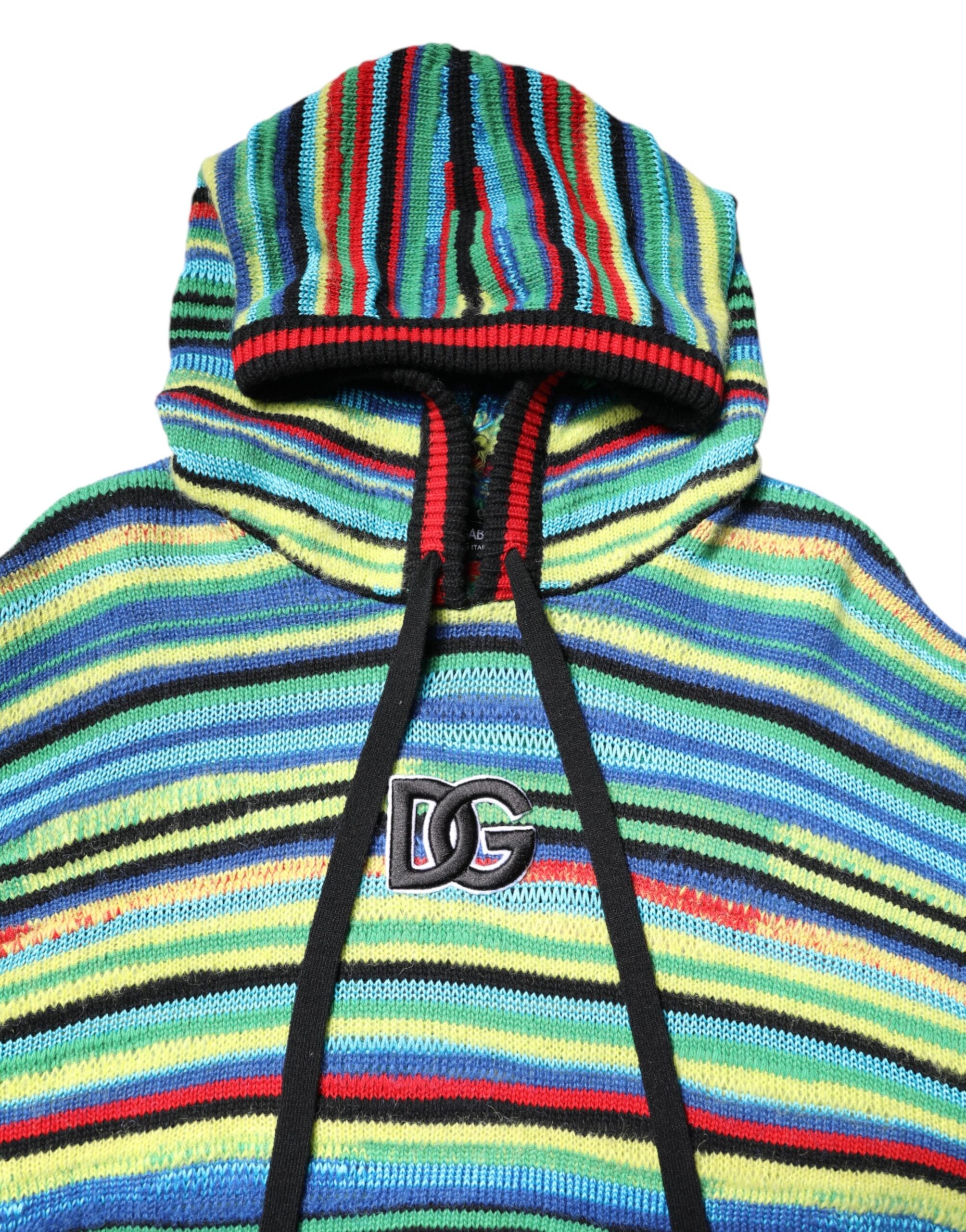 Dolce & Gabbana Multicolor Pullover mit Kapuze aus Baumwolle-5