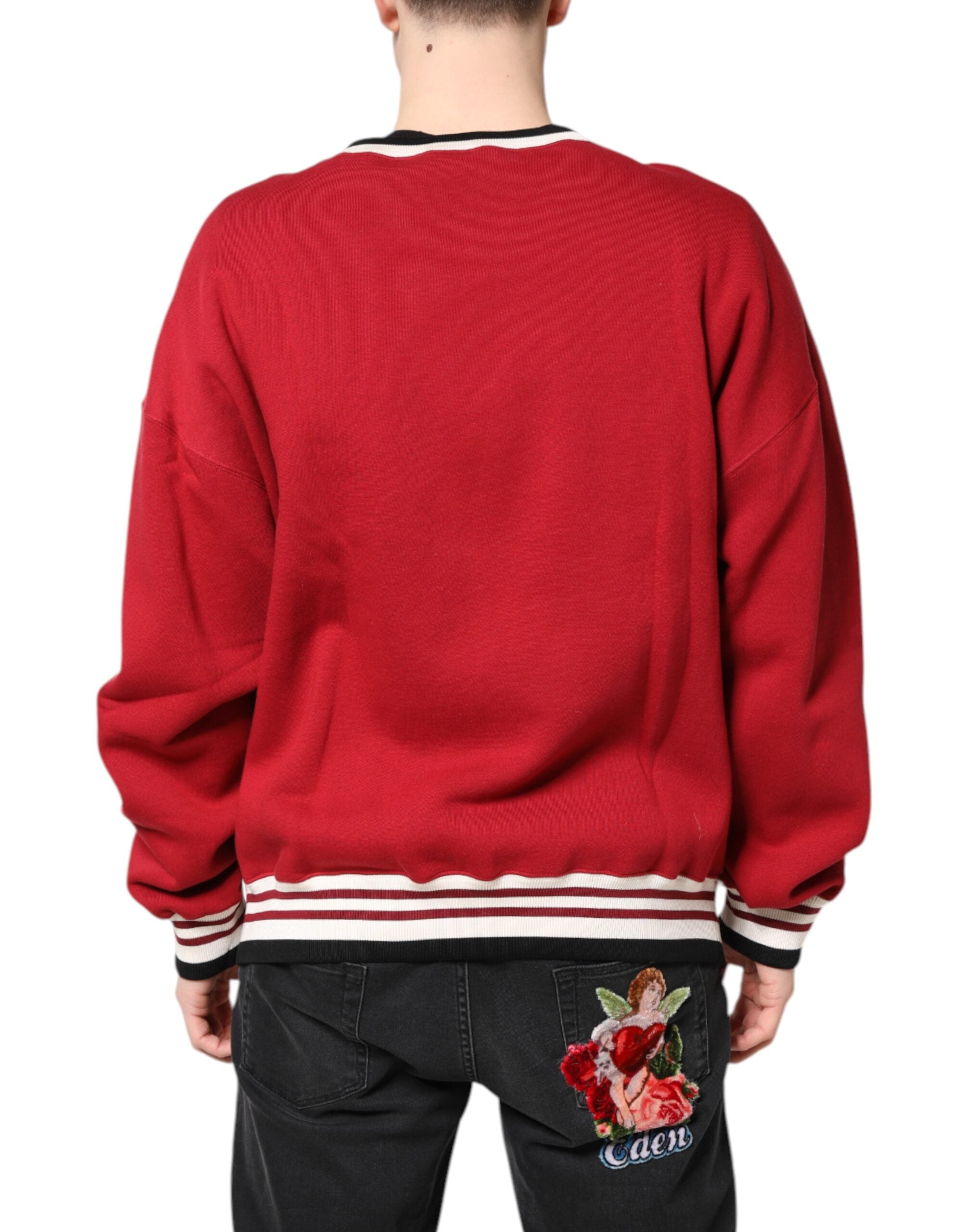 Dolce & Gabbana Red Sequin Sweater Sweatshirt Pullover-4
