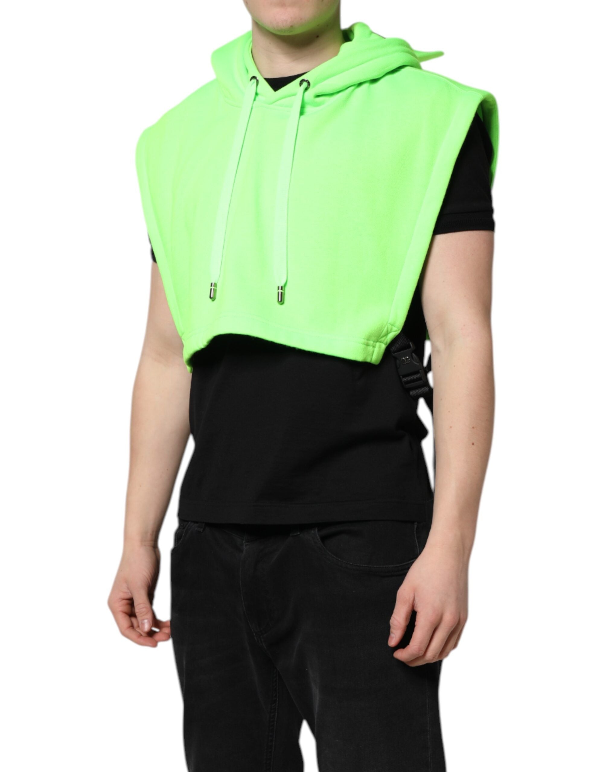 Dolce & Gabbana Green Polyester Hooded Pullover for Sportswear-3