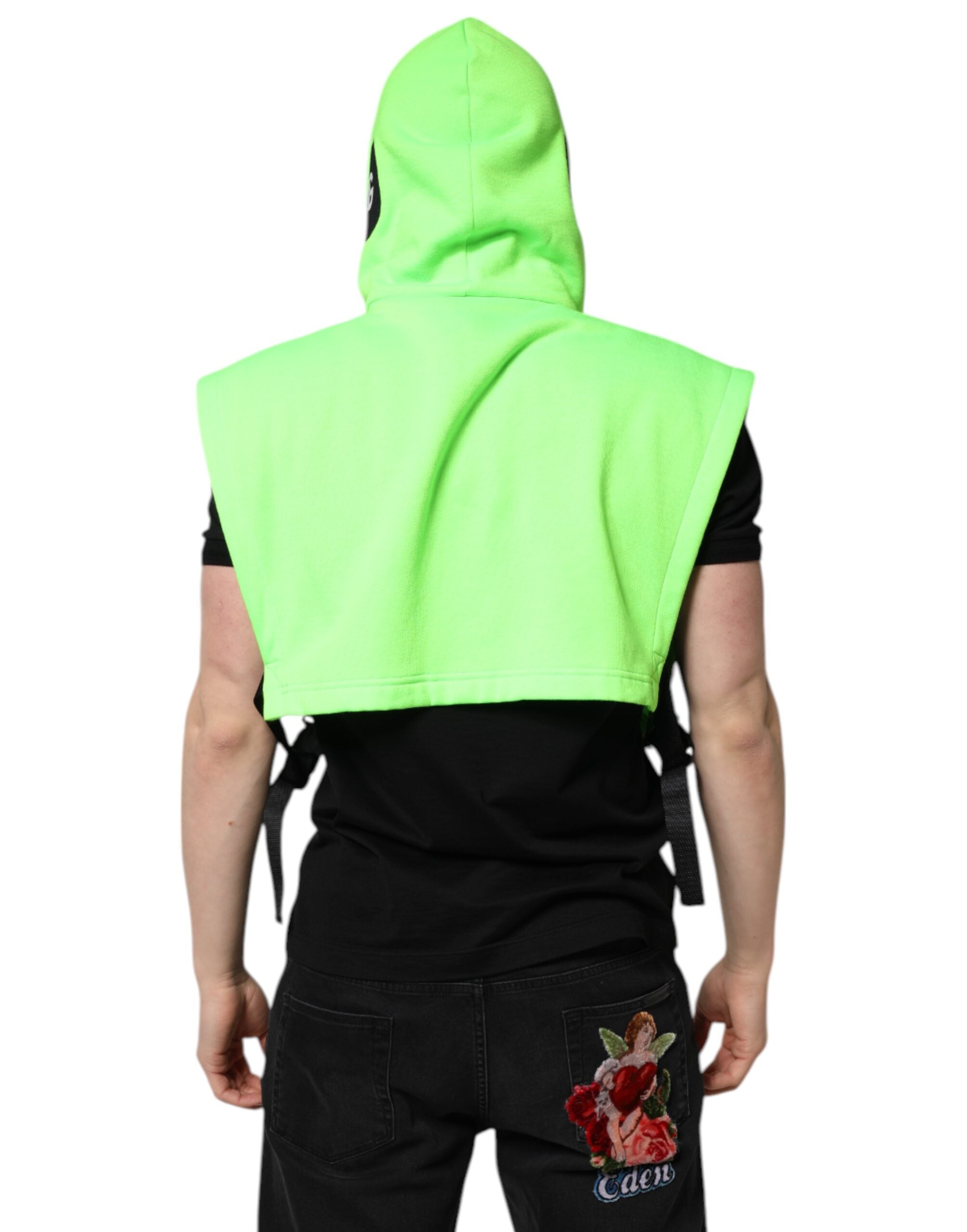 Dolce & Gabbana Green Polyester Hooded Pullover for Sportswear-4