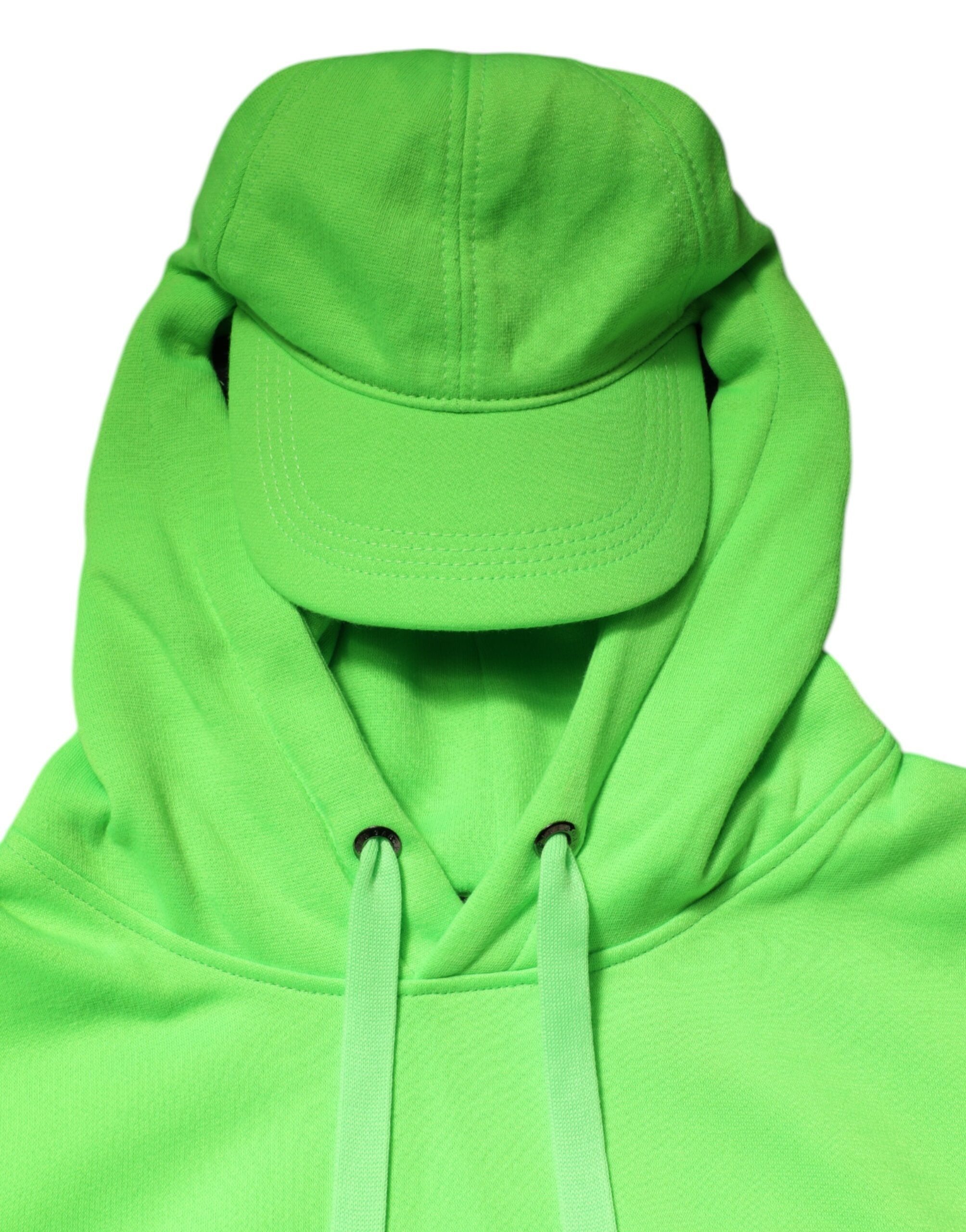 Dolce & Gabbana Green Polyester Hooded Pullover for Sportswear-5