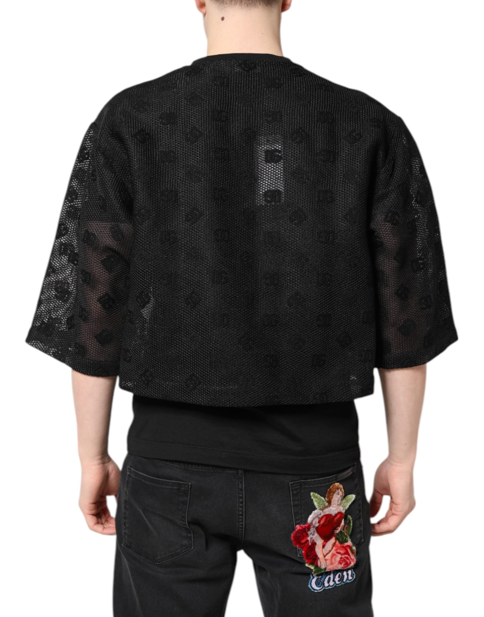 Dolce & Gabbana Black See-Through Logo Short-Sleeved T-Shirt-4