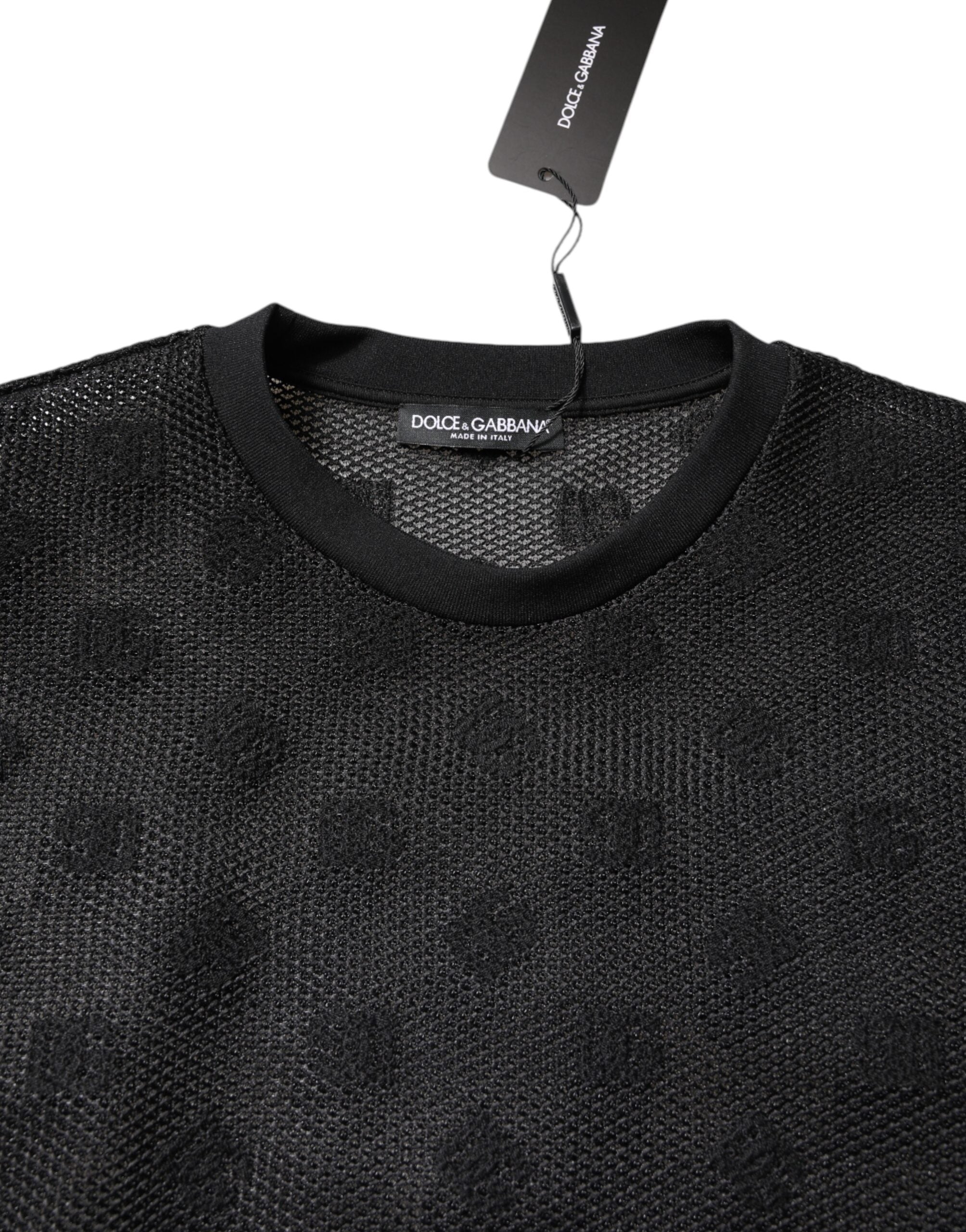 Dolce & Gabbana Black See-Through Logo Short-Sleeved T-Shirt-5