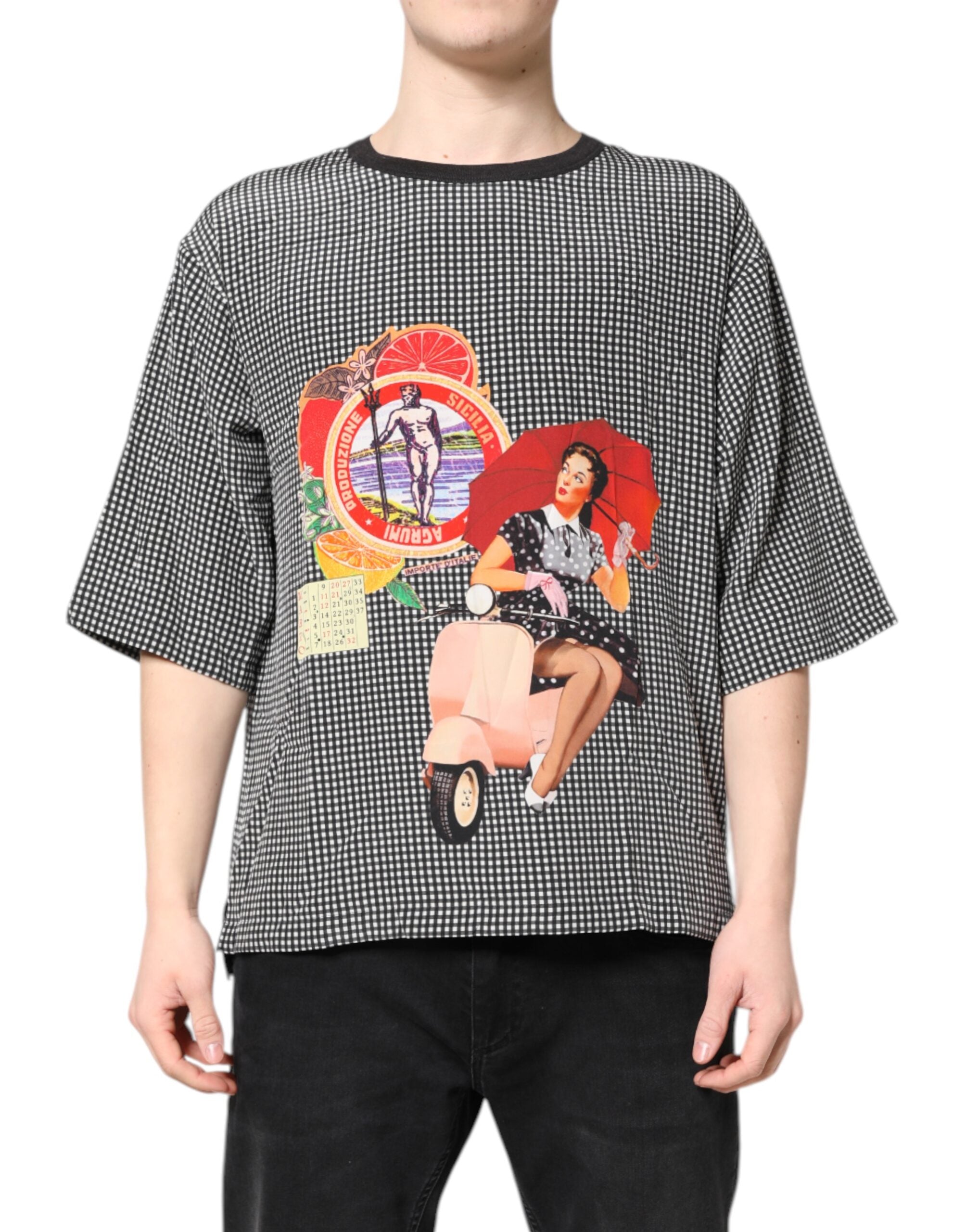Dolce & Gabbana Black Short Sleeve T-Shirt with Graphic Print-2