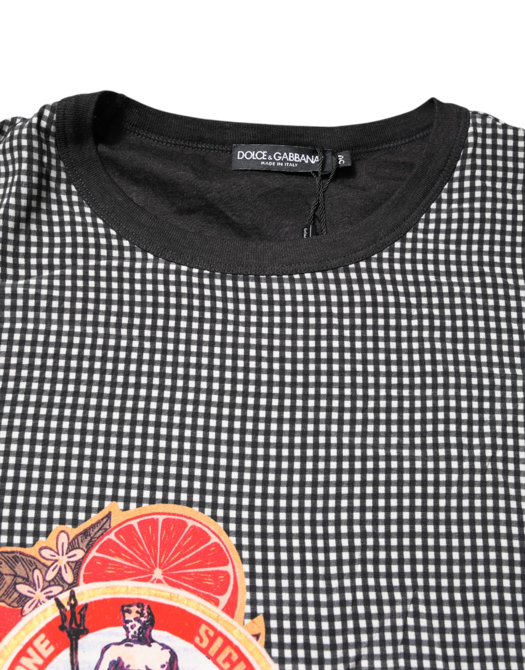 Dolce & Gabbana Black Short Sleeve T-Shirt with Graphic Print-5