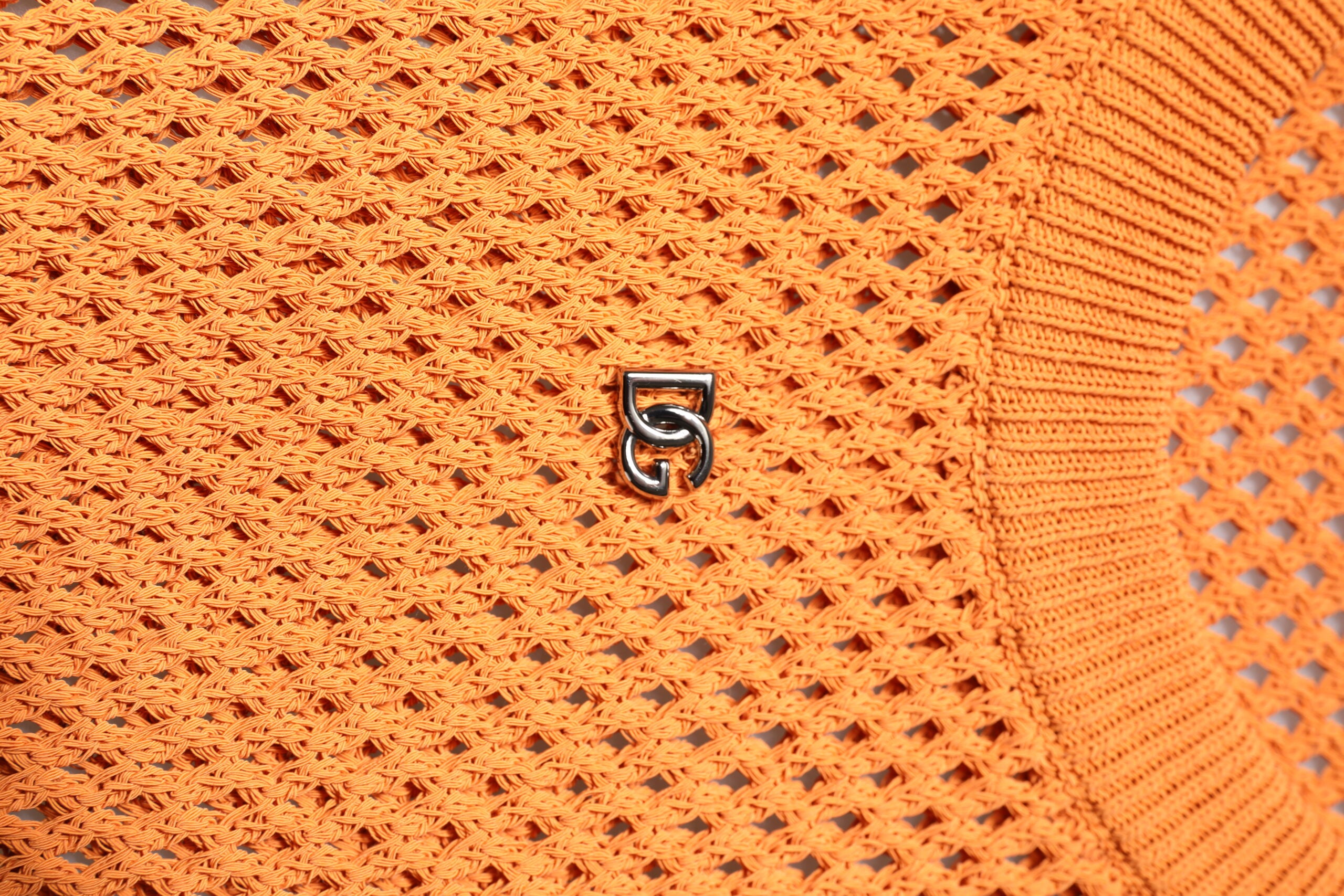 Dolce & Gabbana orange sleeveless cashmere T-shirt with round neck-6
