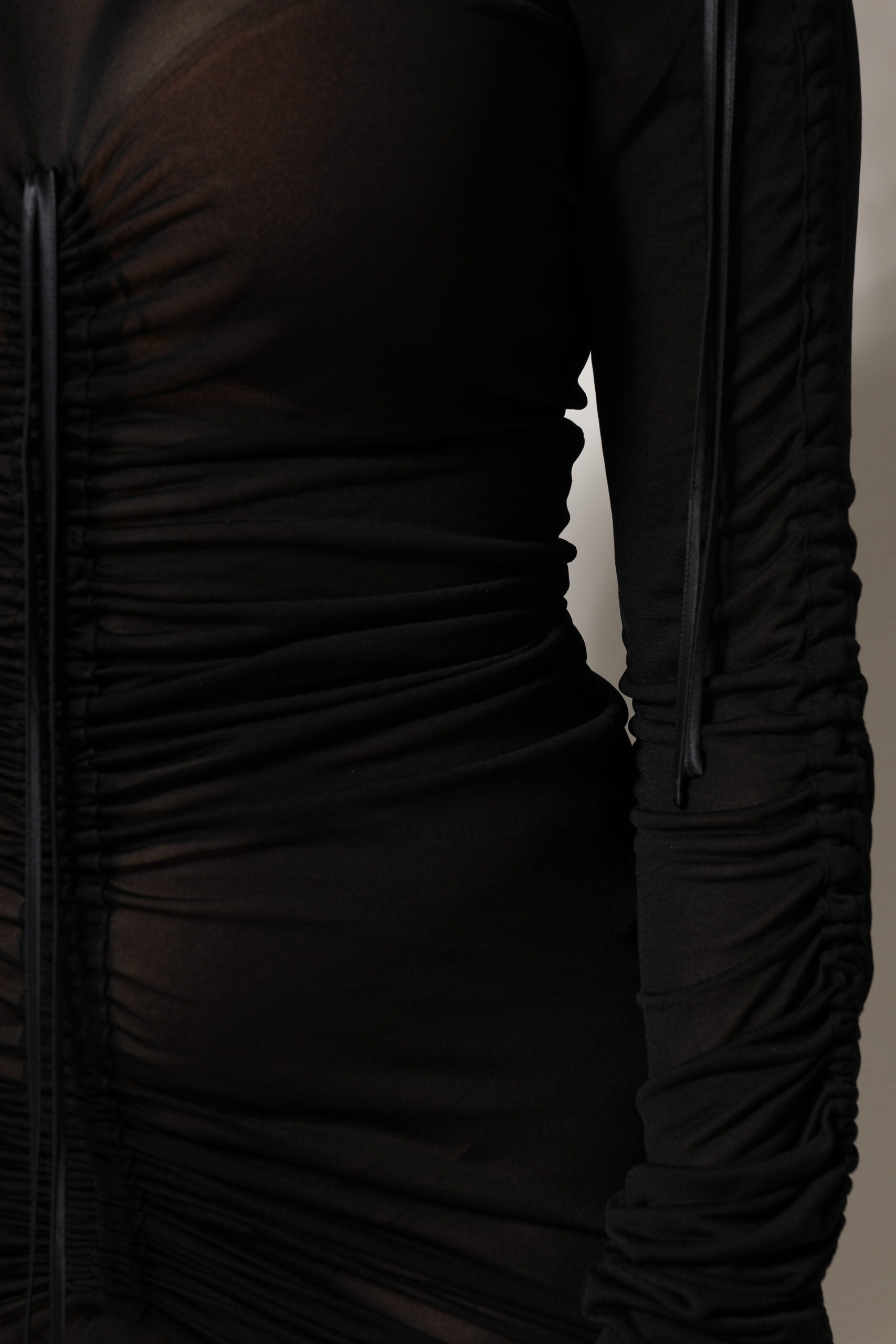 Dolce & Gabbana Black Bodycon Dress with Mesh Trim-6