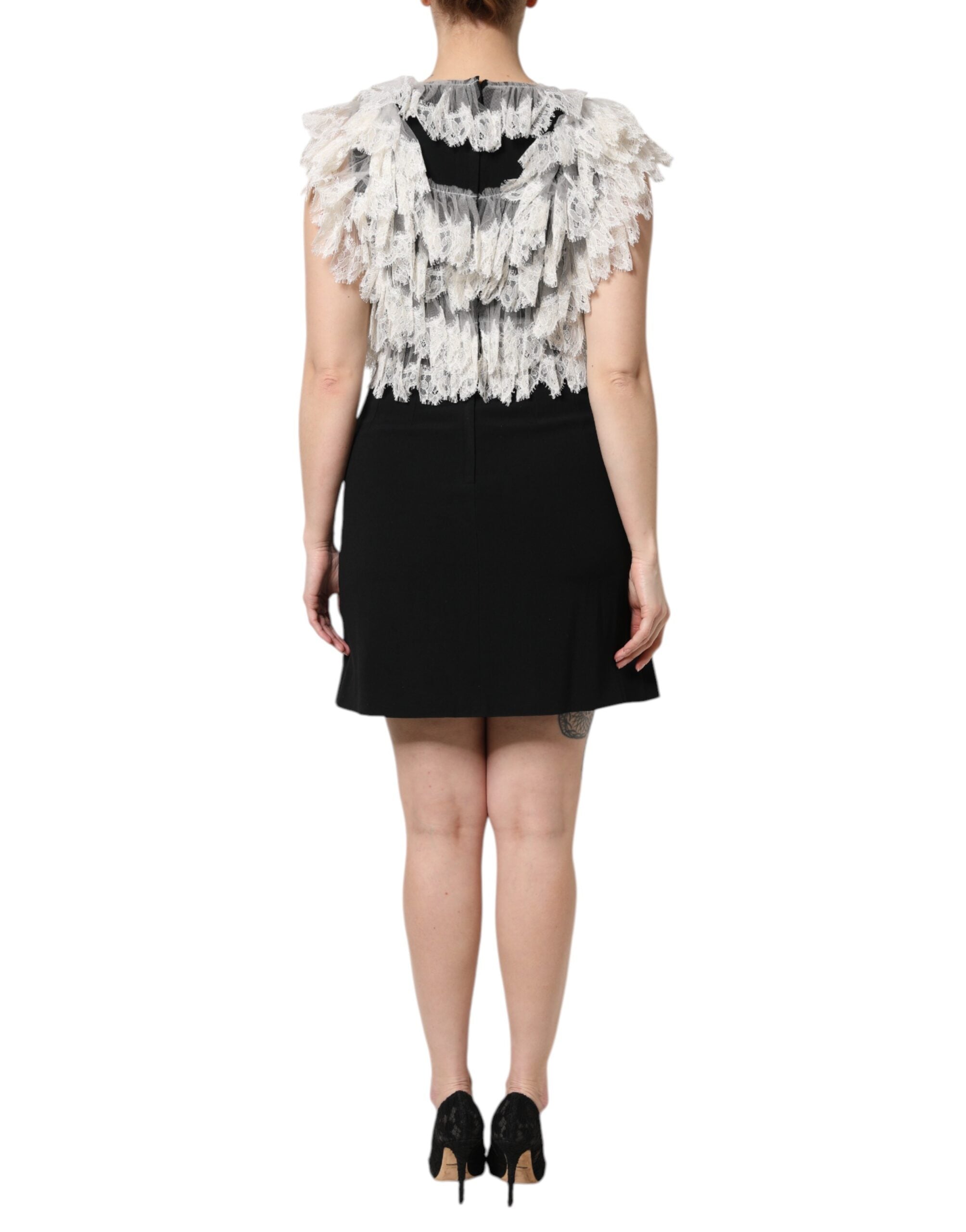 Dolce & Gabbana Black Fashion Devotion Embellished Mini Dress-4