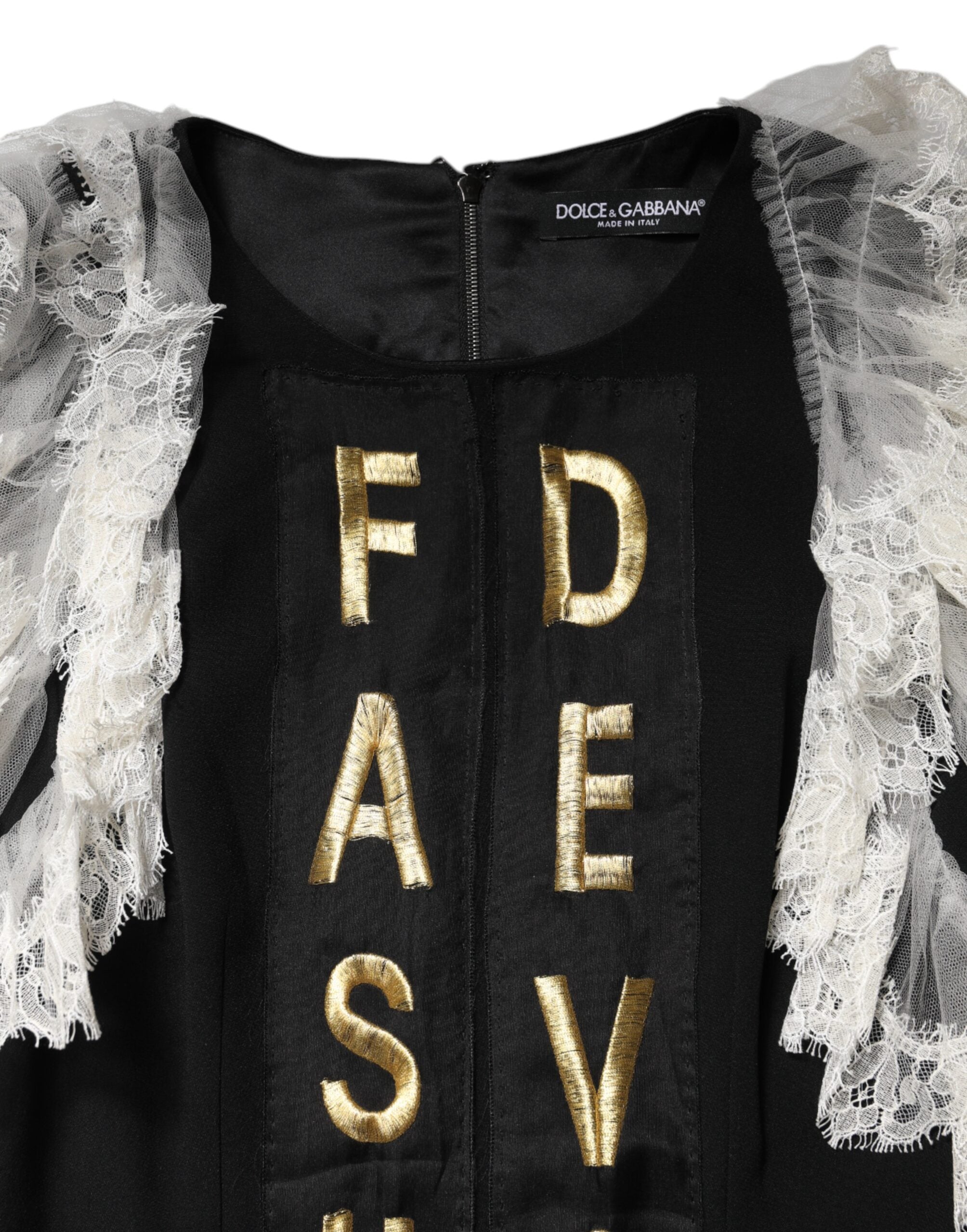 Dolce & Gabbana Black Fashion Devotion Embellished Mini Dress-7