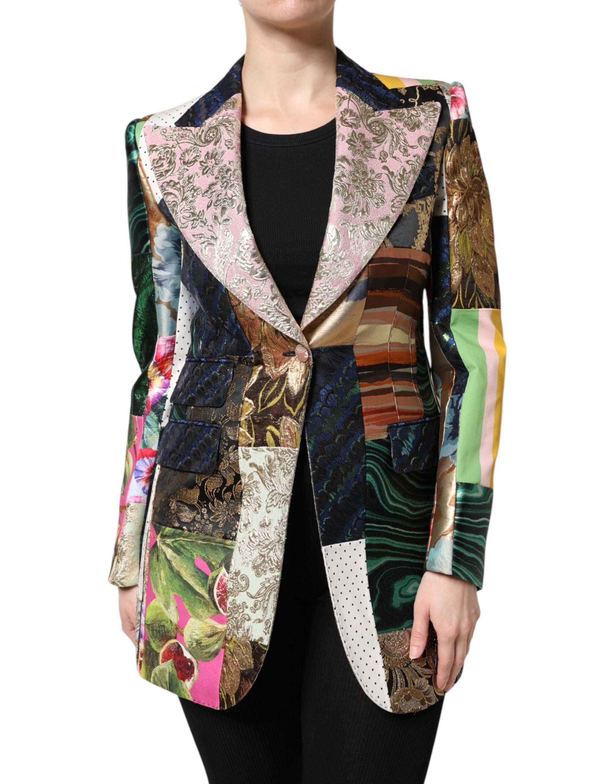 Dolce & Gabbana Multicolor Floral Patchwork Jacquard Jacket-2