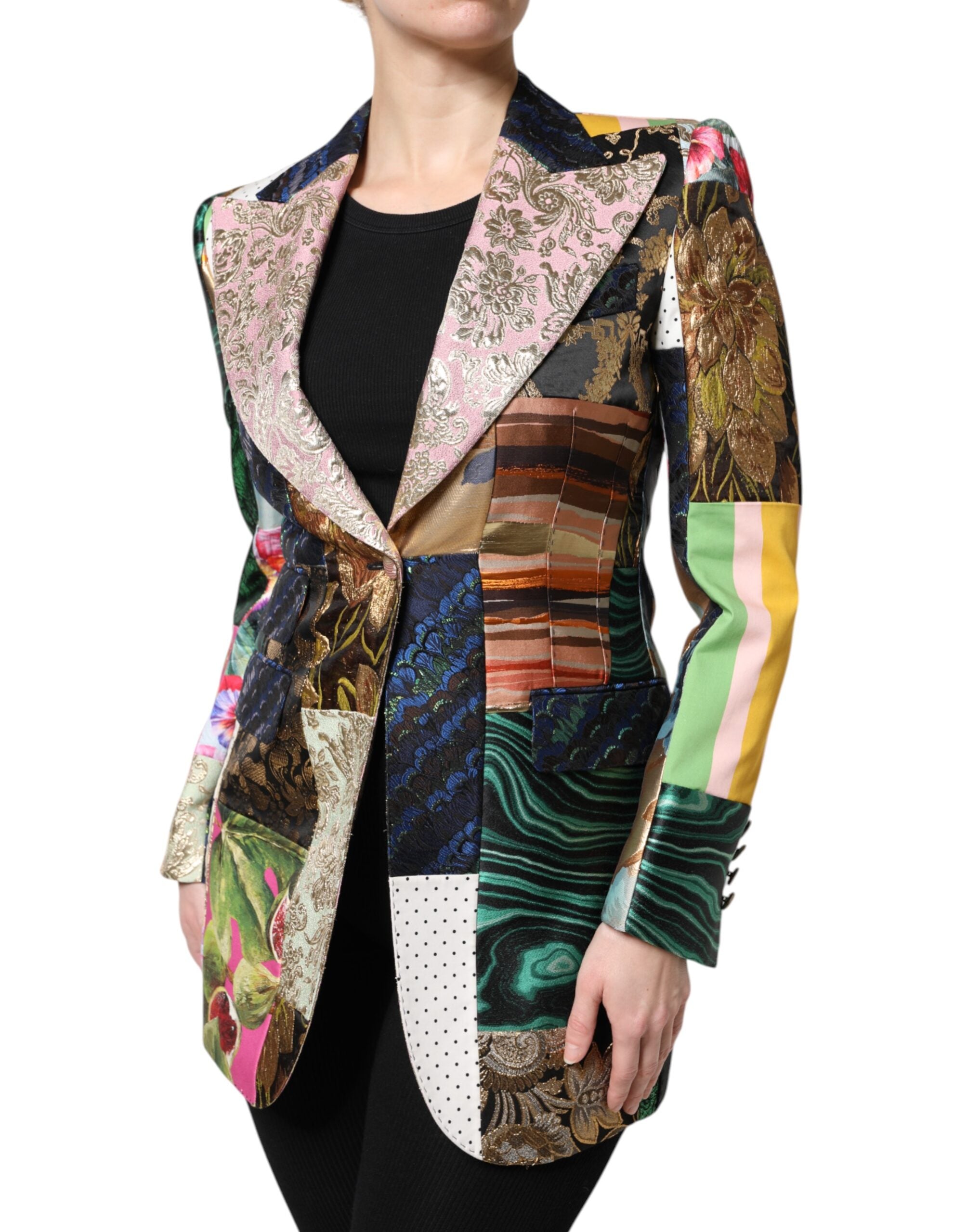 Dolce & Gabbana Multicolor Floral Patchwork Jacquard Jacket-3
