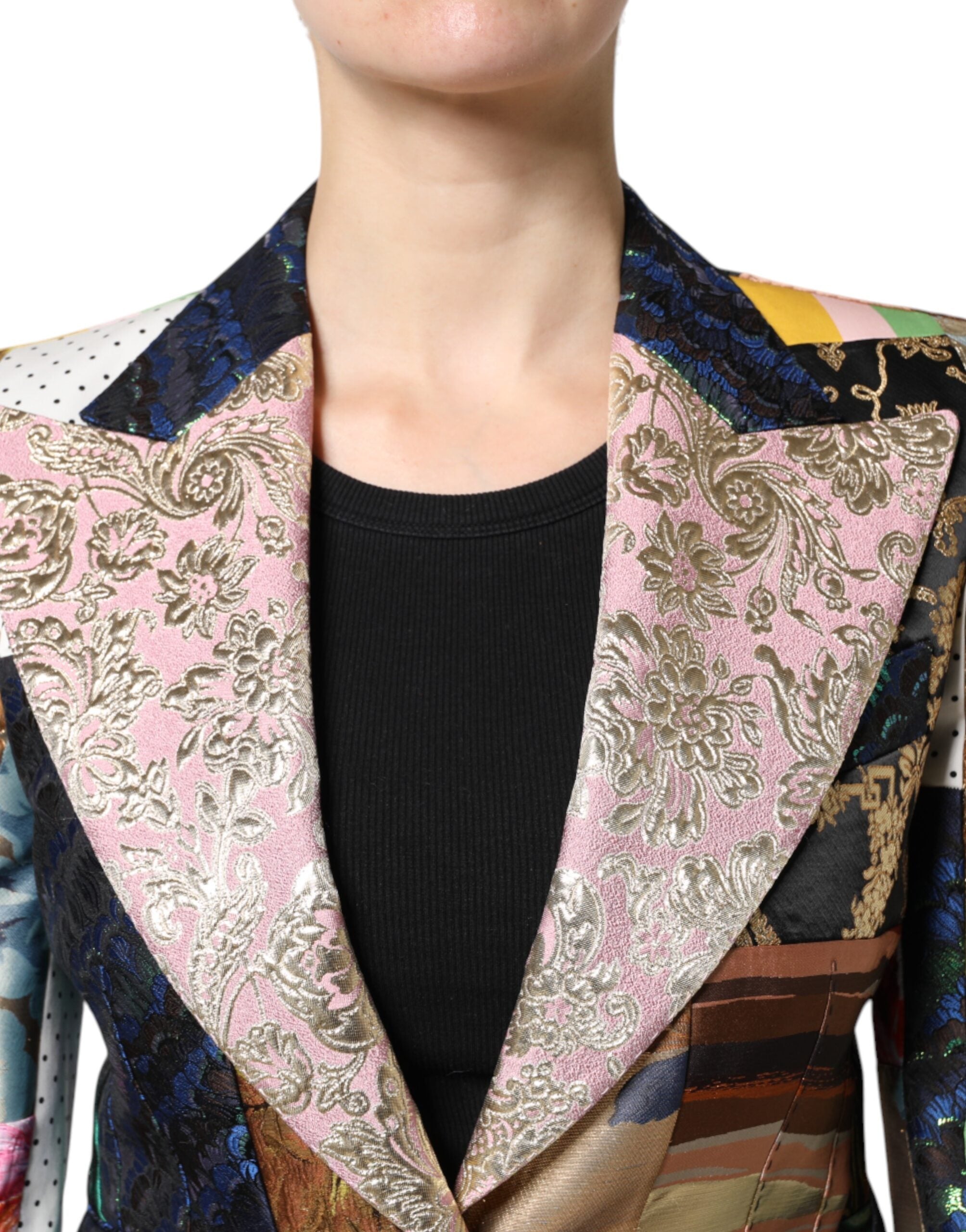 Dolce & Gabbana Multicolor Floral Patchwork Jacquard Jacket-5