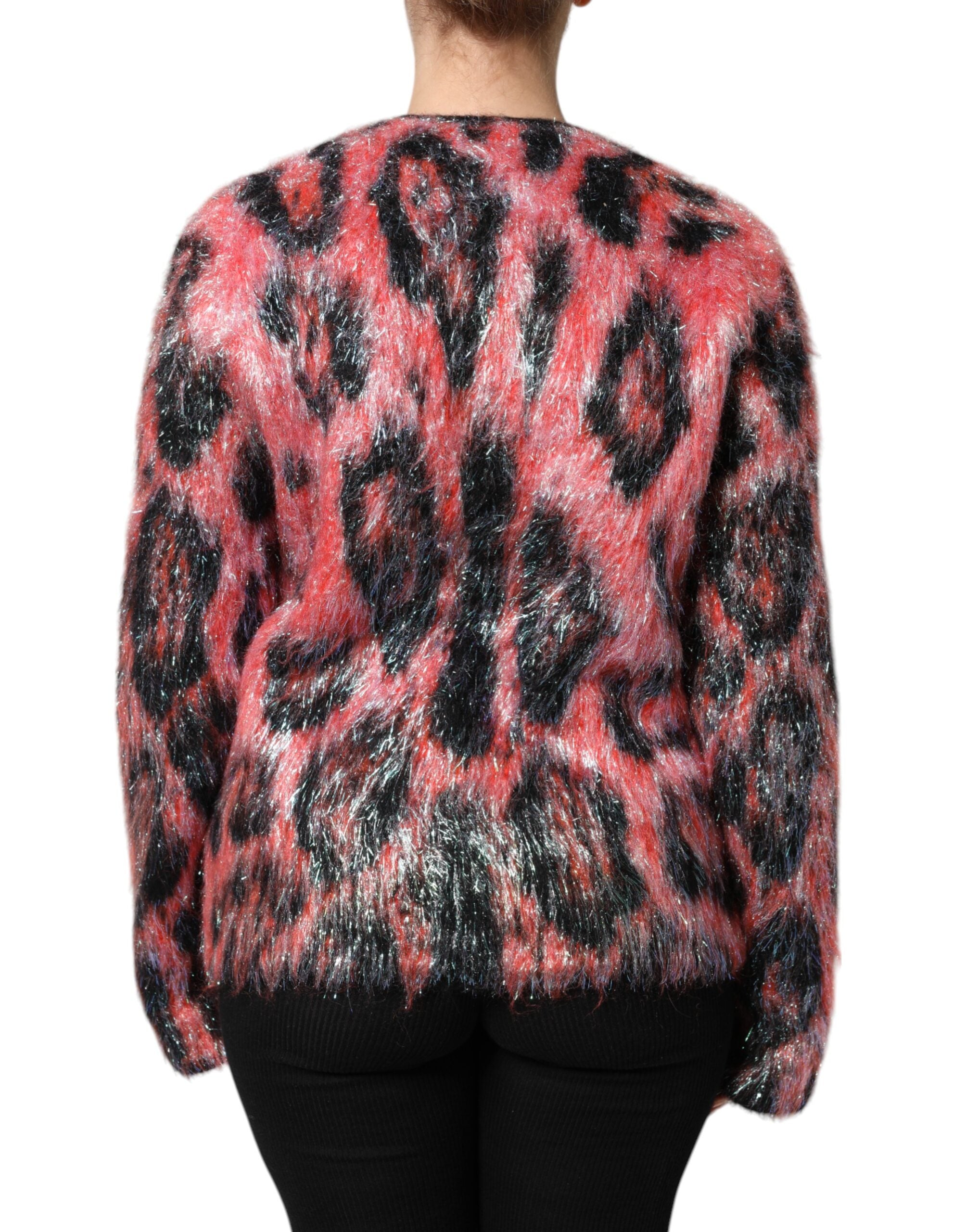 Dolce & Gabbana Red Mohair Wool Cardigan with Button Placket-4