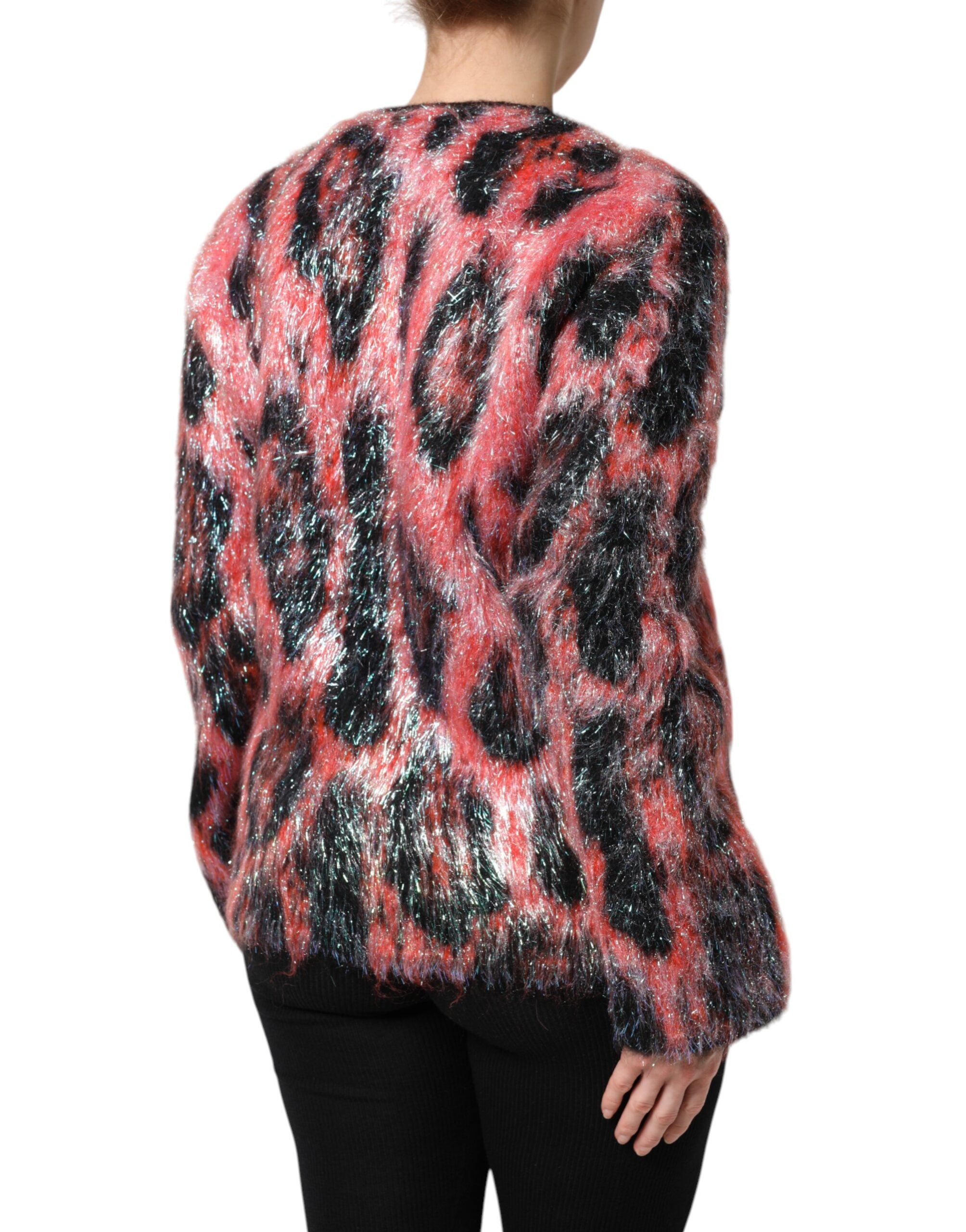 Dolce & Gabbana Red Mohair Wool Cardigan with Button Placket-5