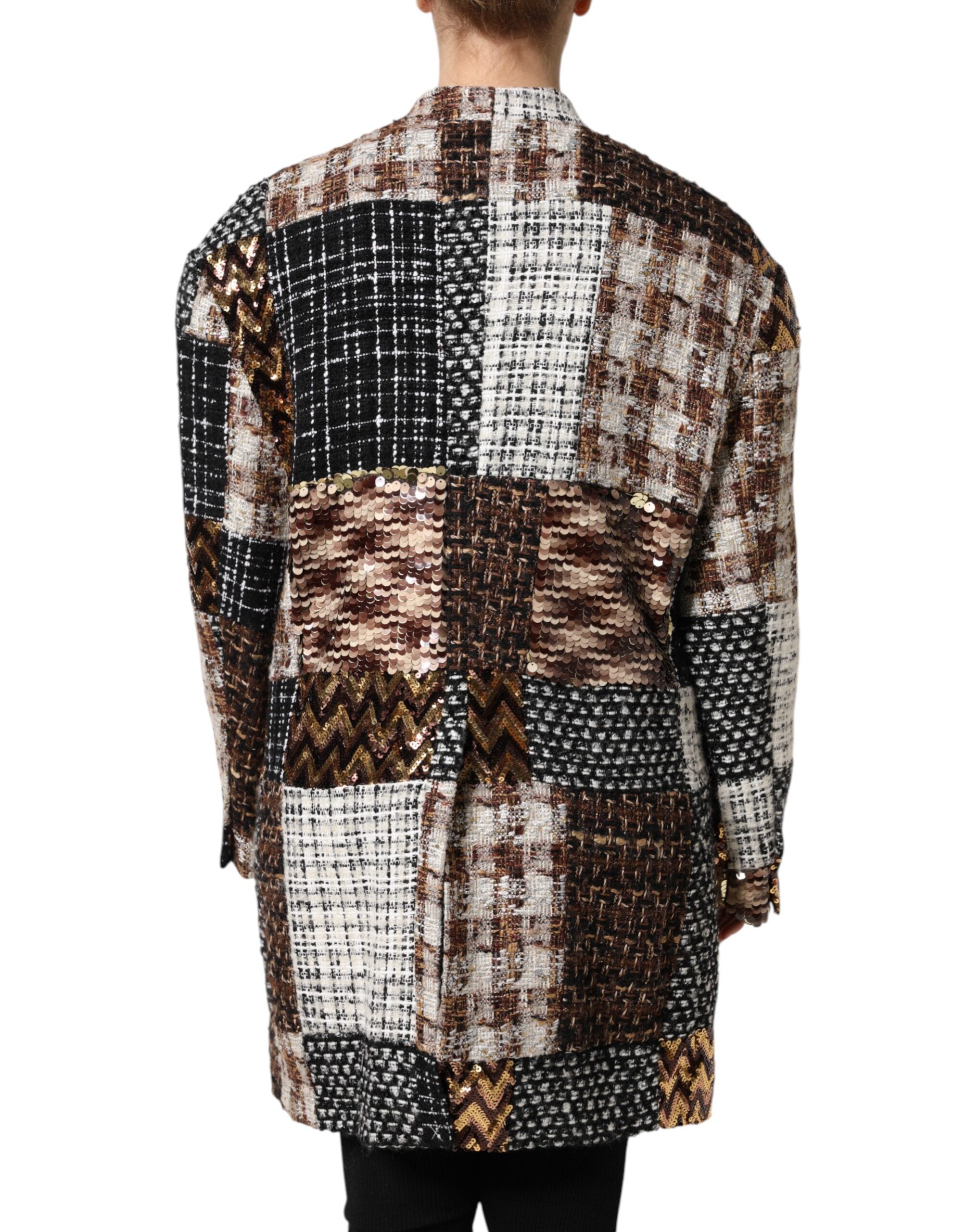 Dolce & Gabbana Multicolor Patchwork Jacket with Button Placket-4