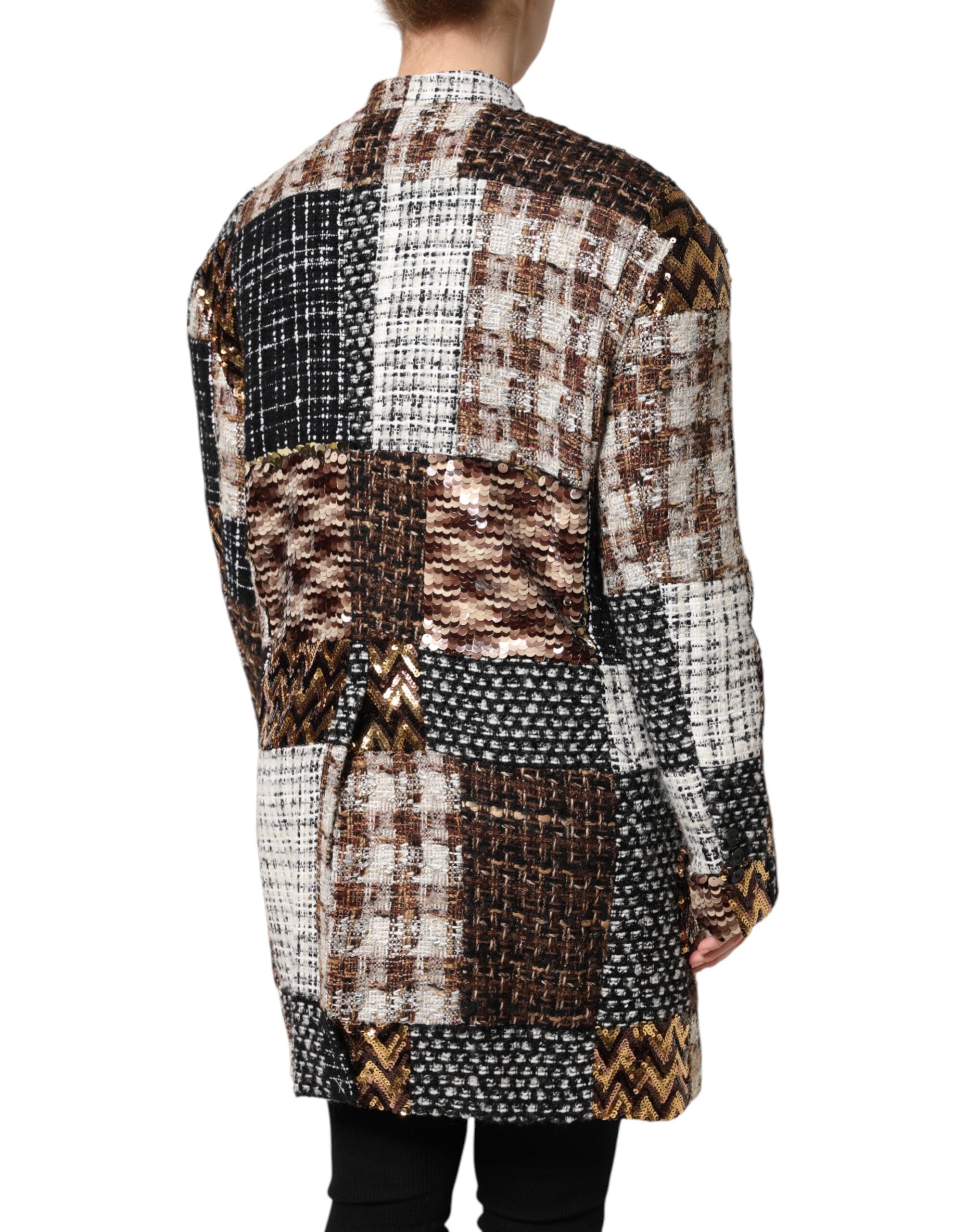 Dolce & Gabbana Multicolor Patchwork Jacket with Button Placket-5
