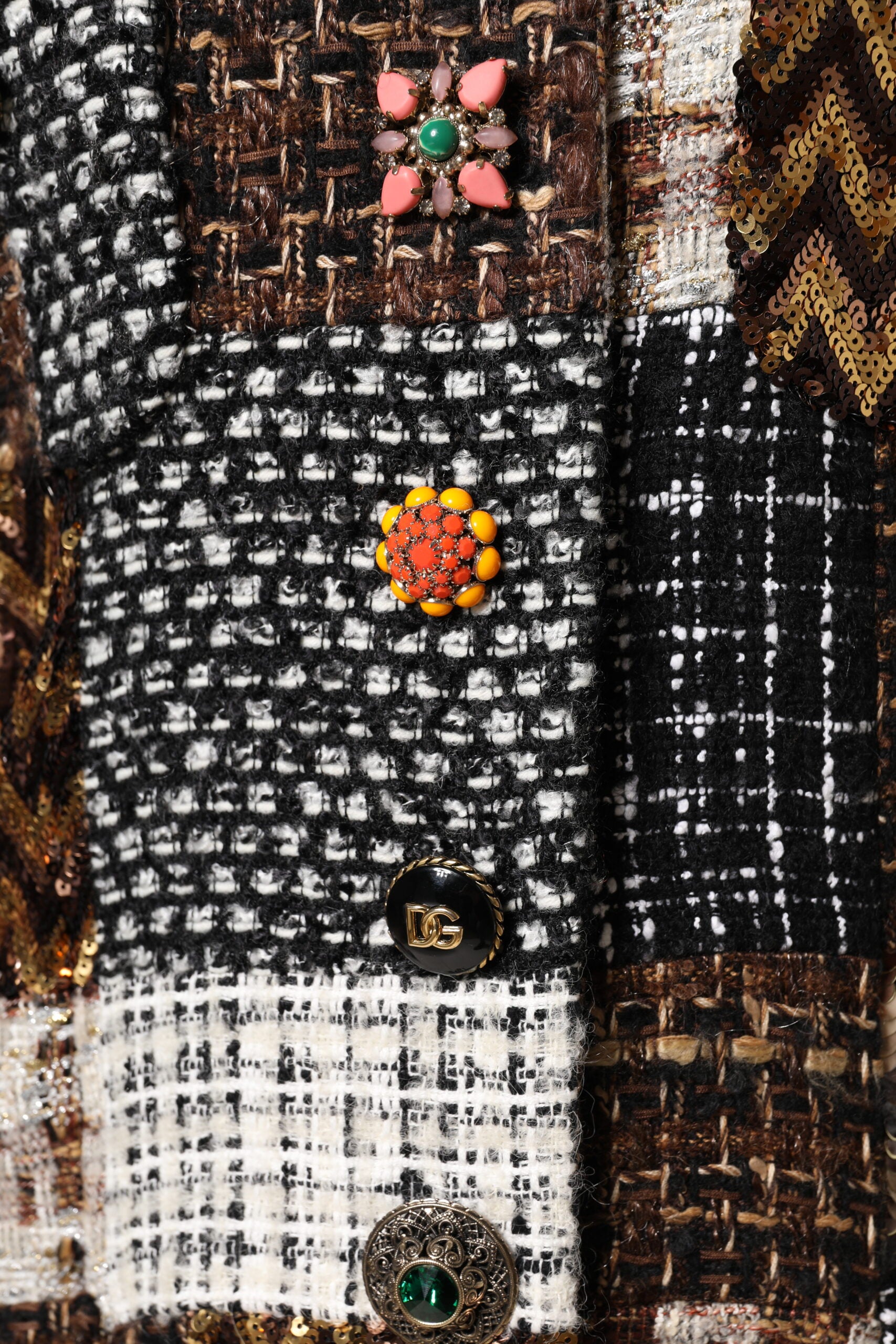 Dolce & Gabbana Multicolor Patchwork Jacket with Button Placket-7