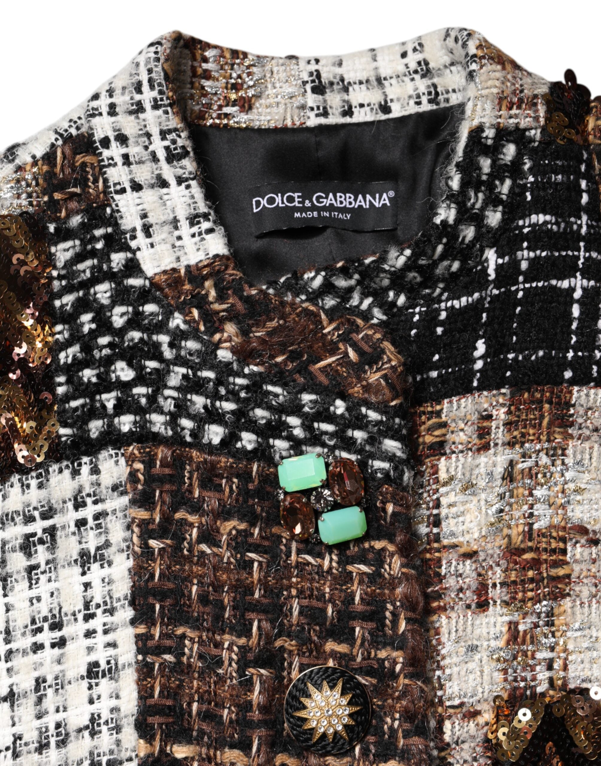 Dolce & Gabbana Multicolor Patchwork Jacket with Button Placket-8