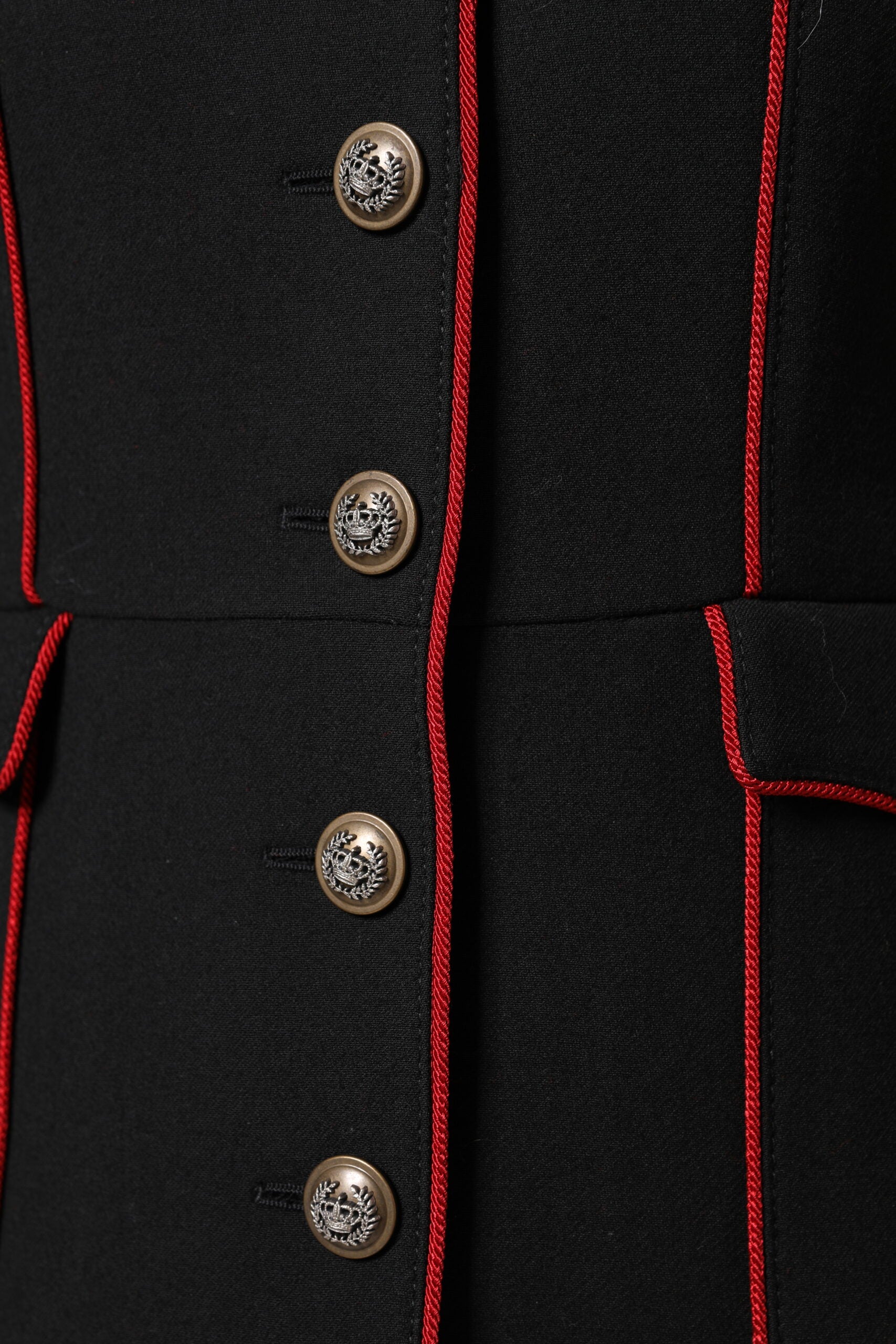 Dolce & Gabbana Black single-breasted wool trench coat-7
