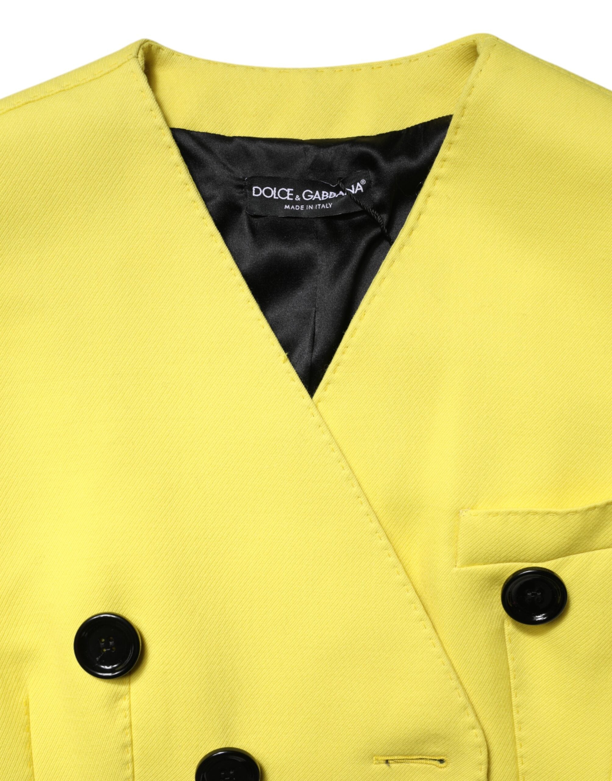 Dolce & Gabbana Yellow Double-Breasted Trench Coat Jacket-7