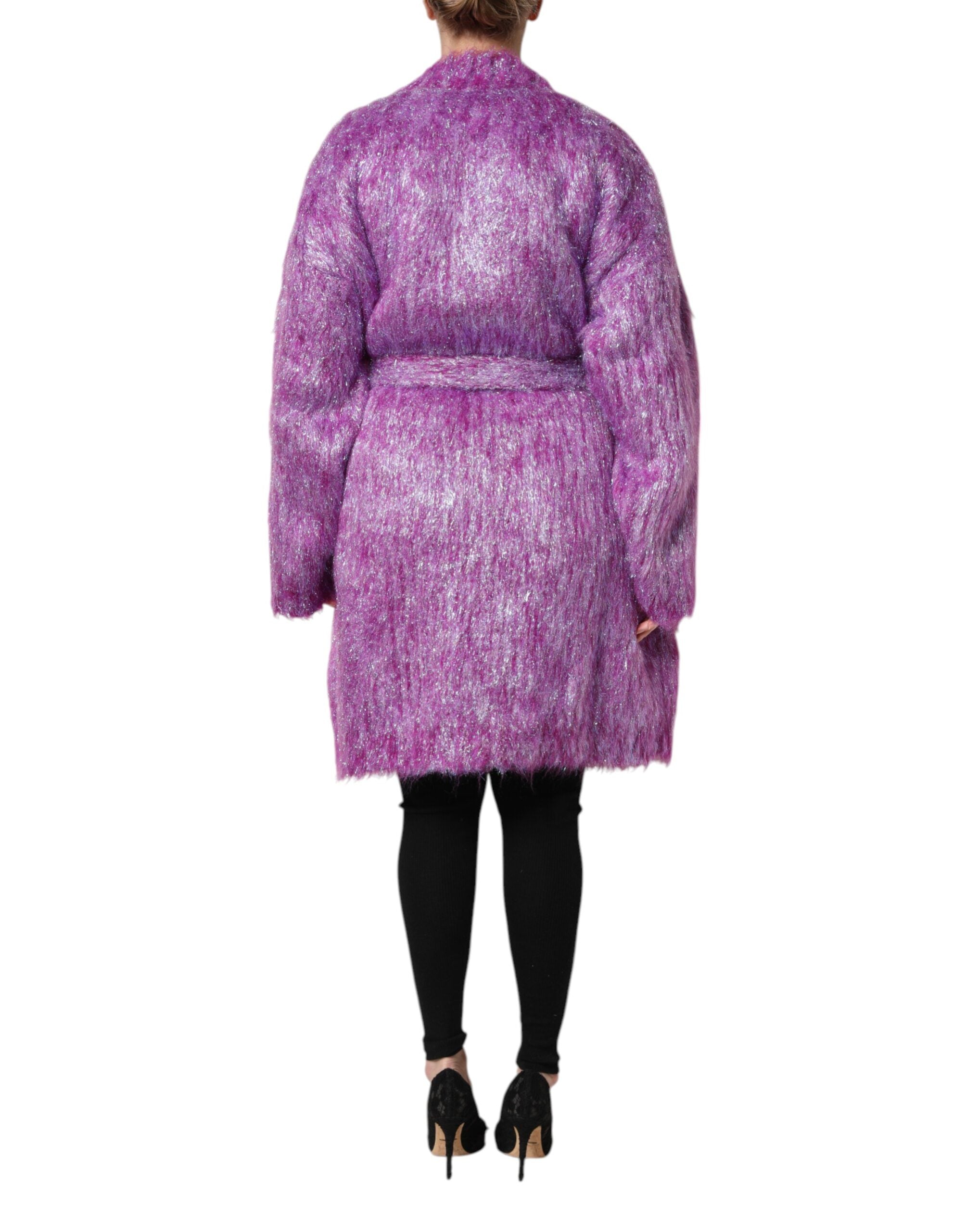 Dolce & Gabbana purple trench coat jacket with button detailing-4
