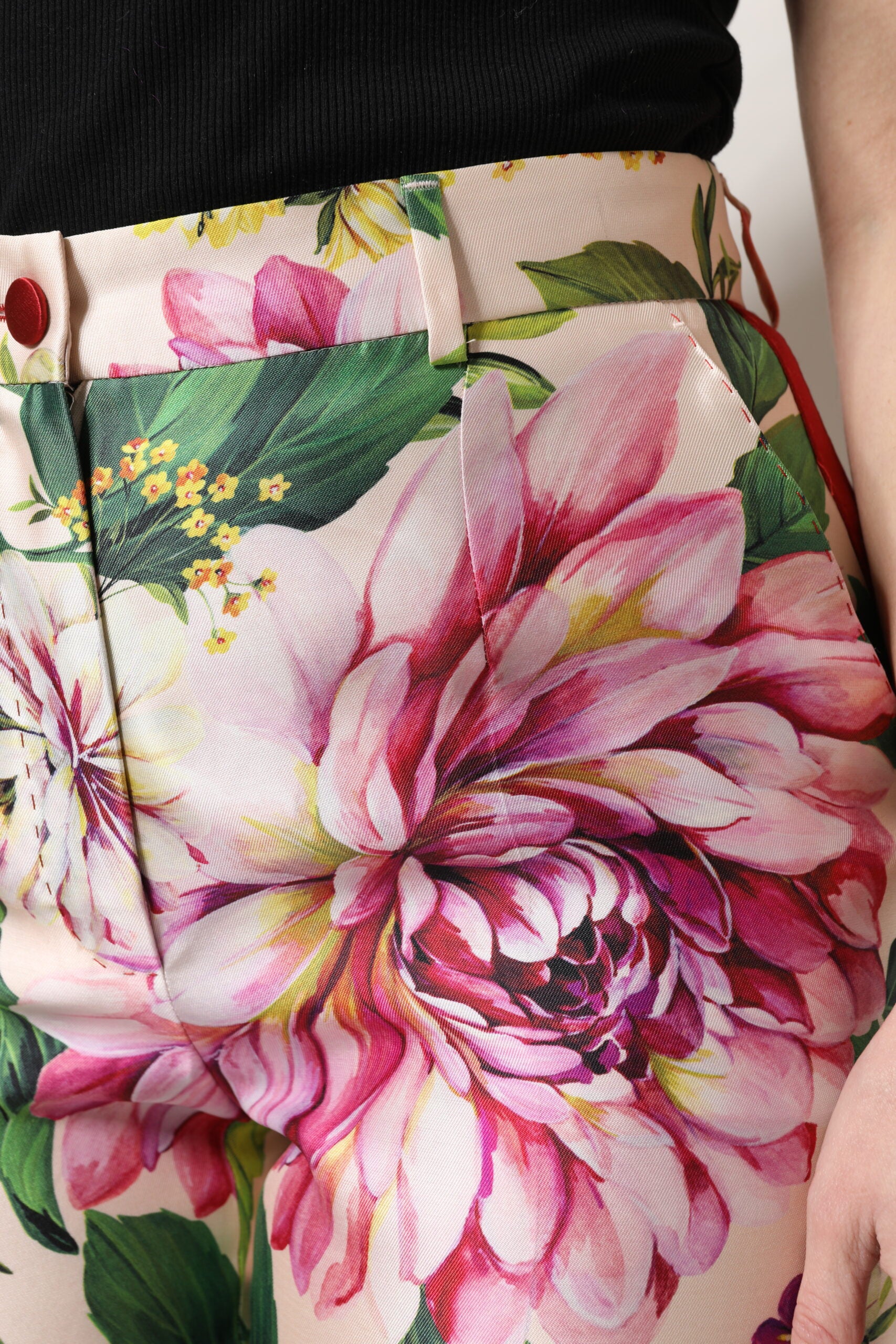 Dolce & Gabbana Multicolor Floral High Waist Straight Pants-5