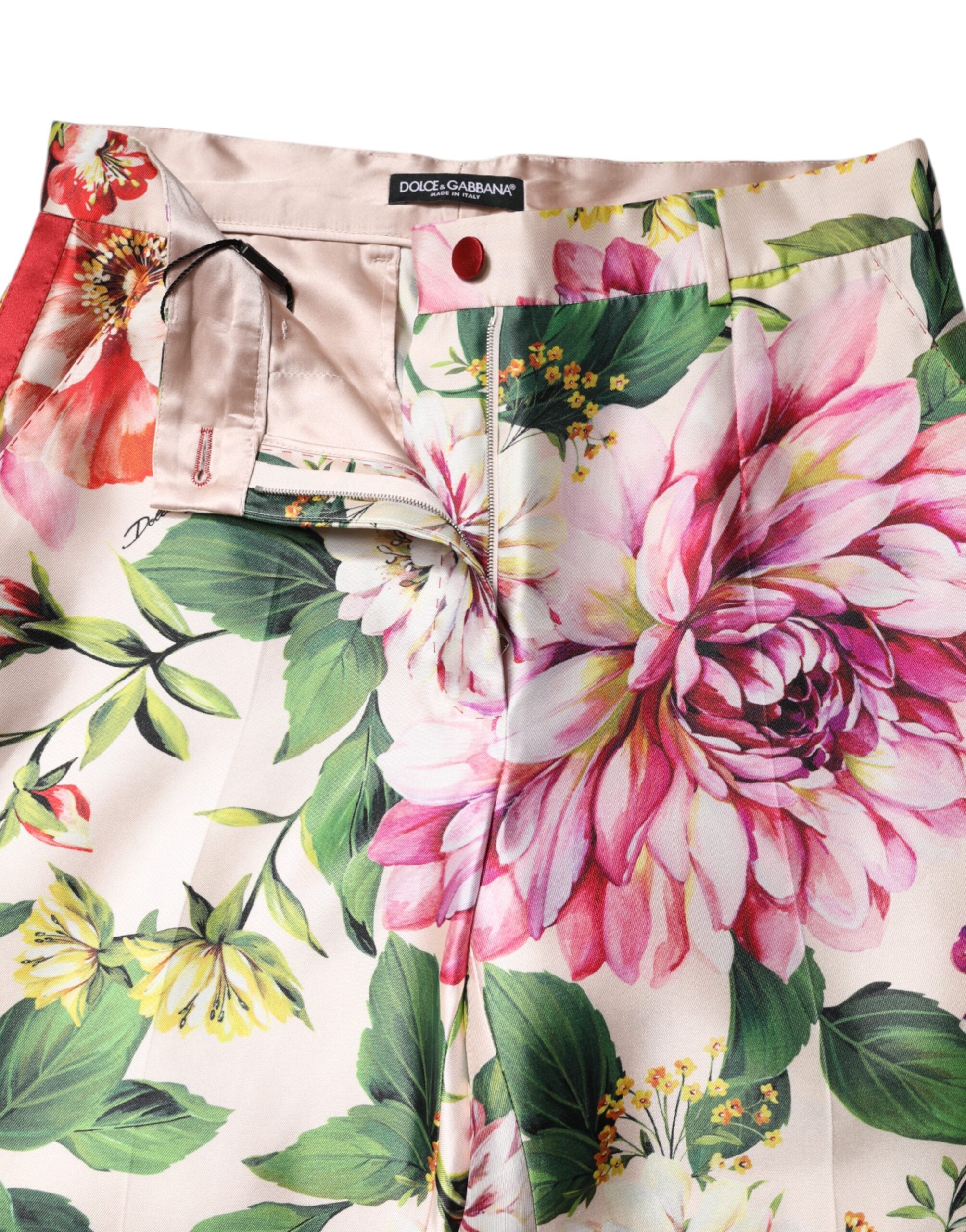 Dolce & Gabbana Multicolor Floral High Waist Straight Pants-6