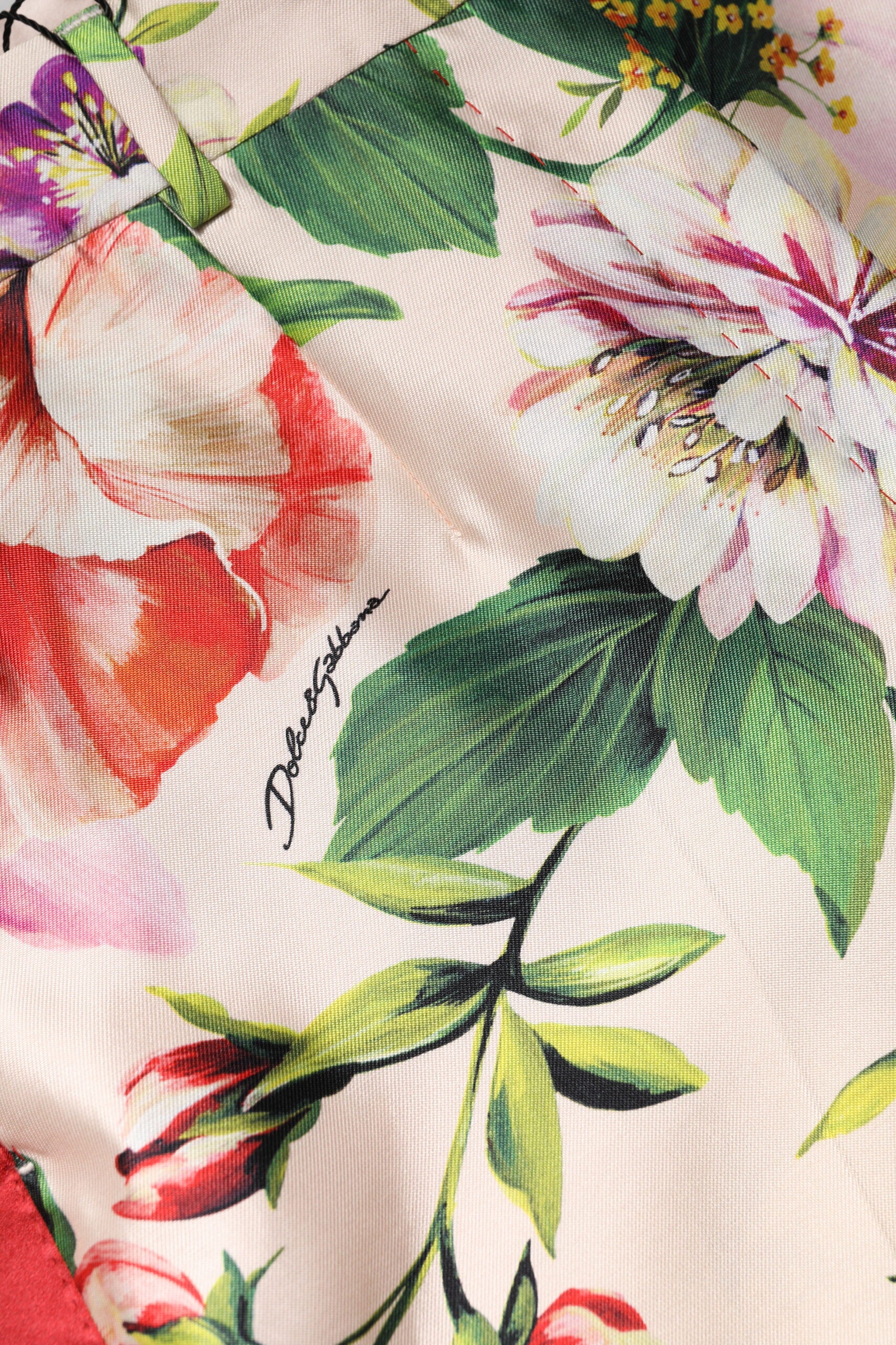 Dolce & Gabbana Multicolor Floral High Waist Straight Pants-7