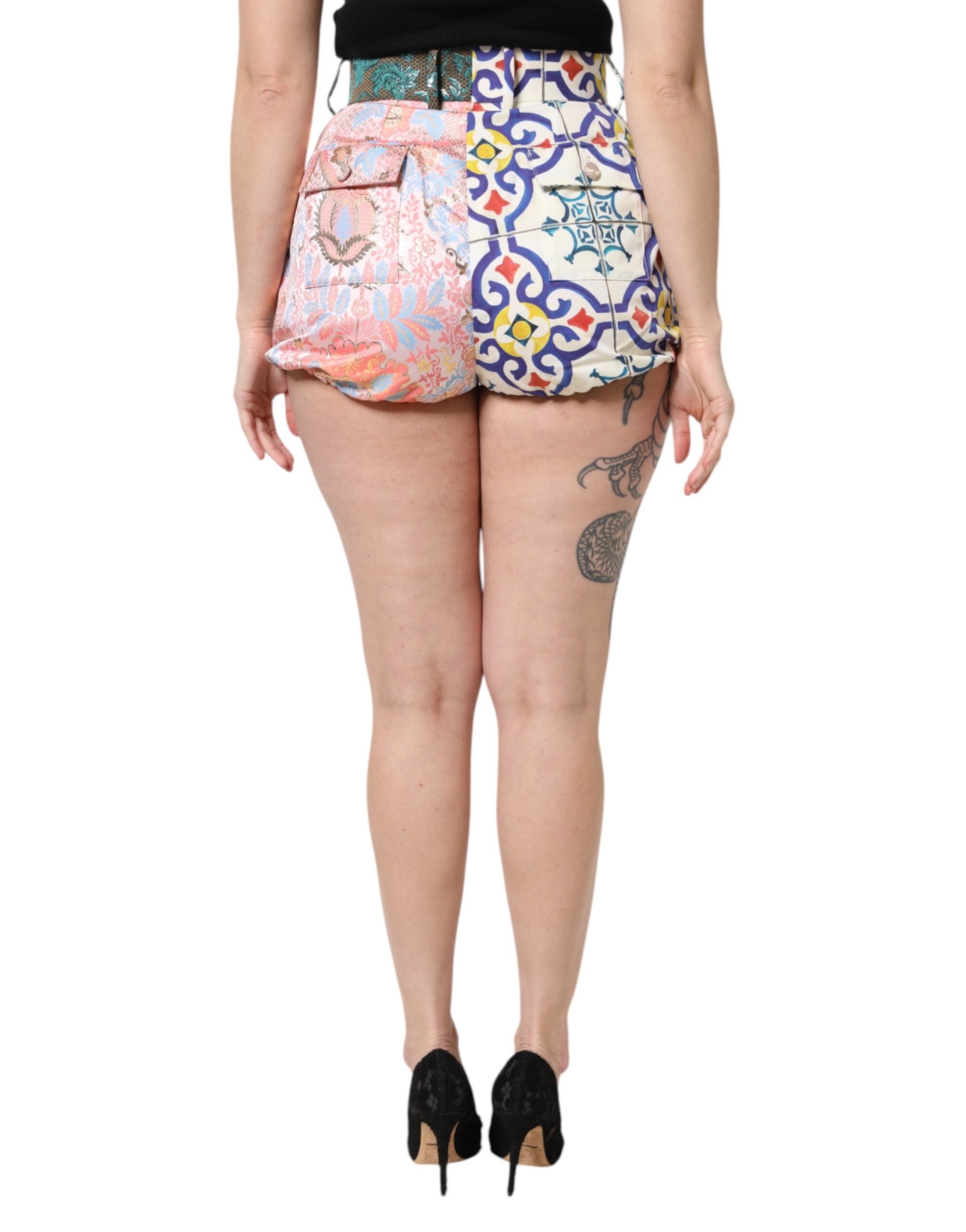 Dolce & Gabbana Multicolor High Waist Women's Hot Pants Shorts-4