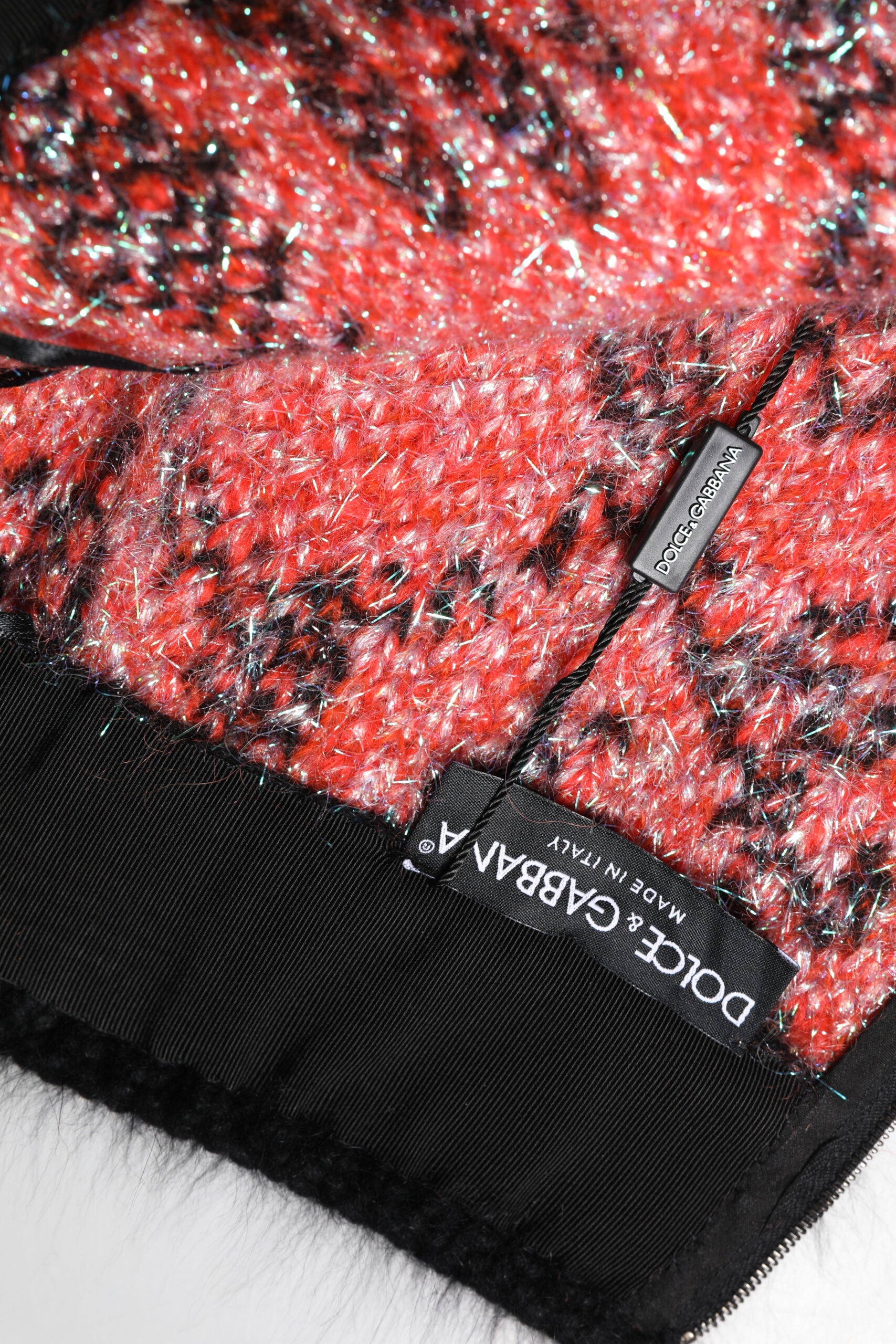 Dolce & Gabbana Multicolor Plush High-Waisted Mini Skirt-7