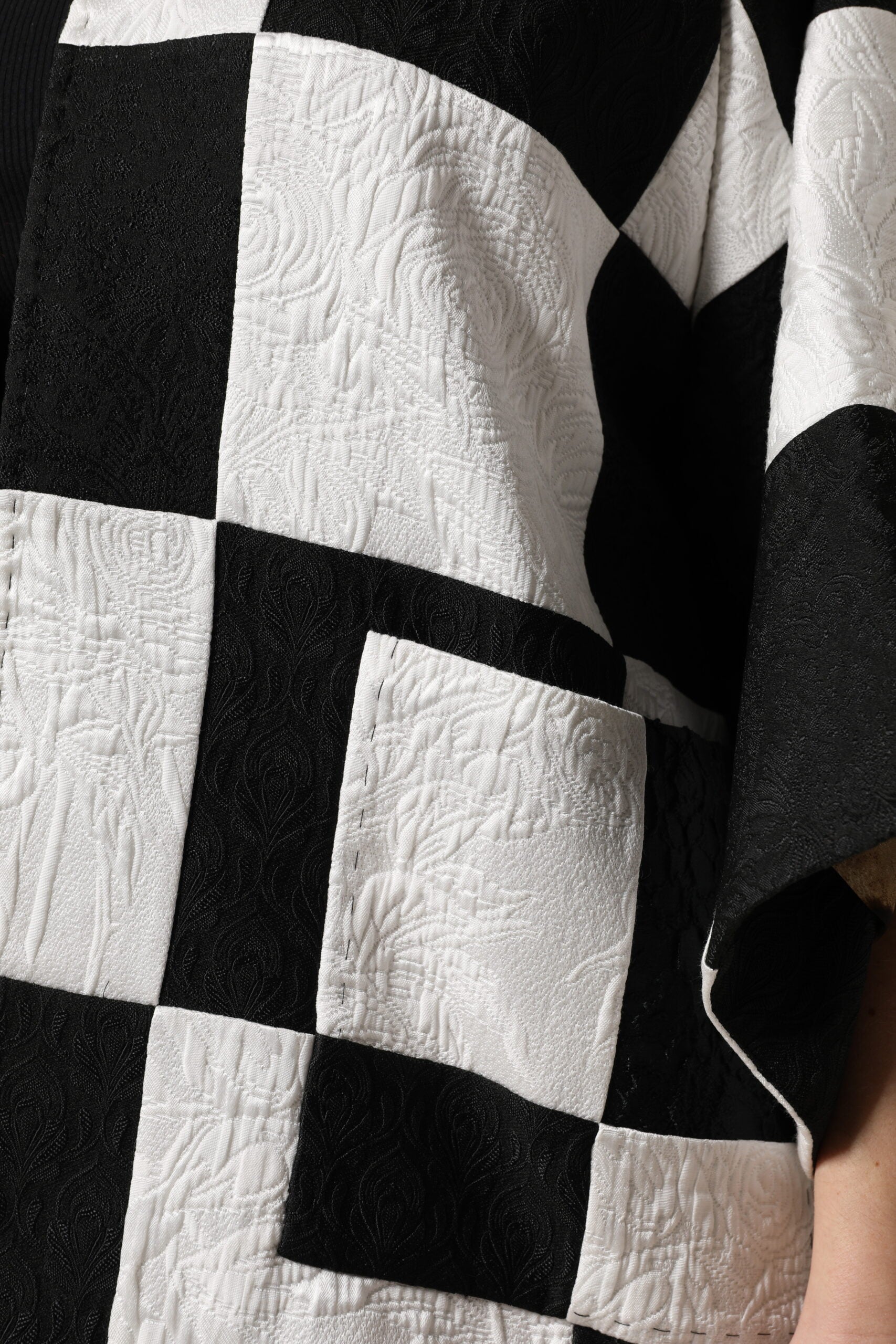 Dolce & Gabbana White Black Patchwork Jacquard Blazer Jacket-7