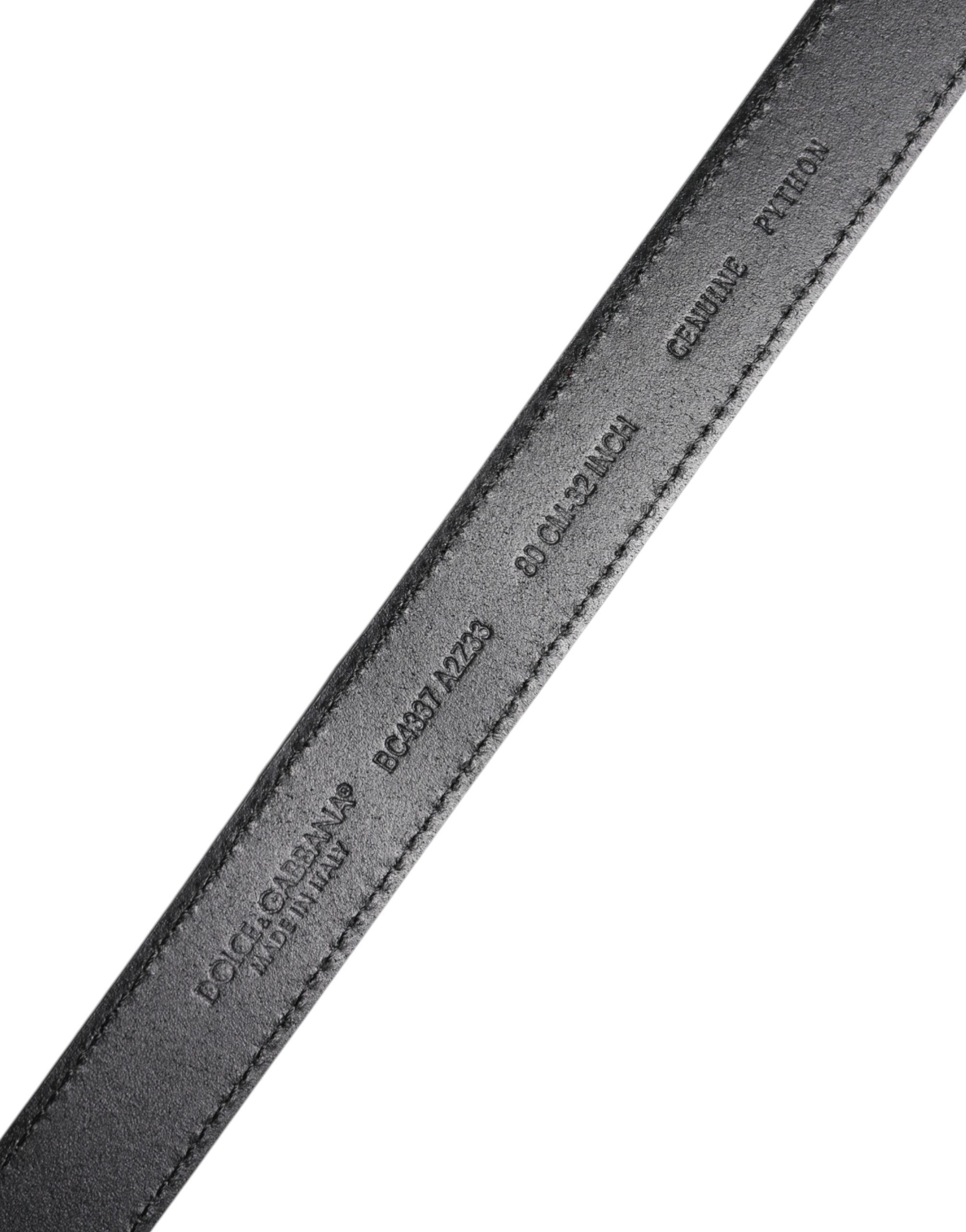 Dolce & Gabbana Roter Exotenleder-Gürtel mit Messing-Metallschnalle-5